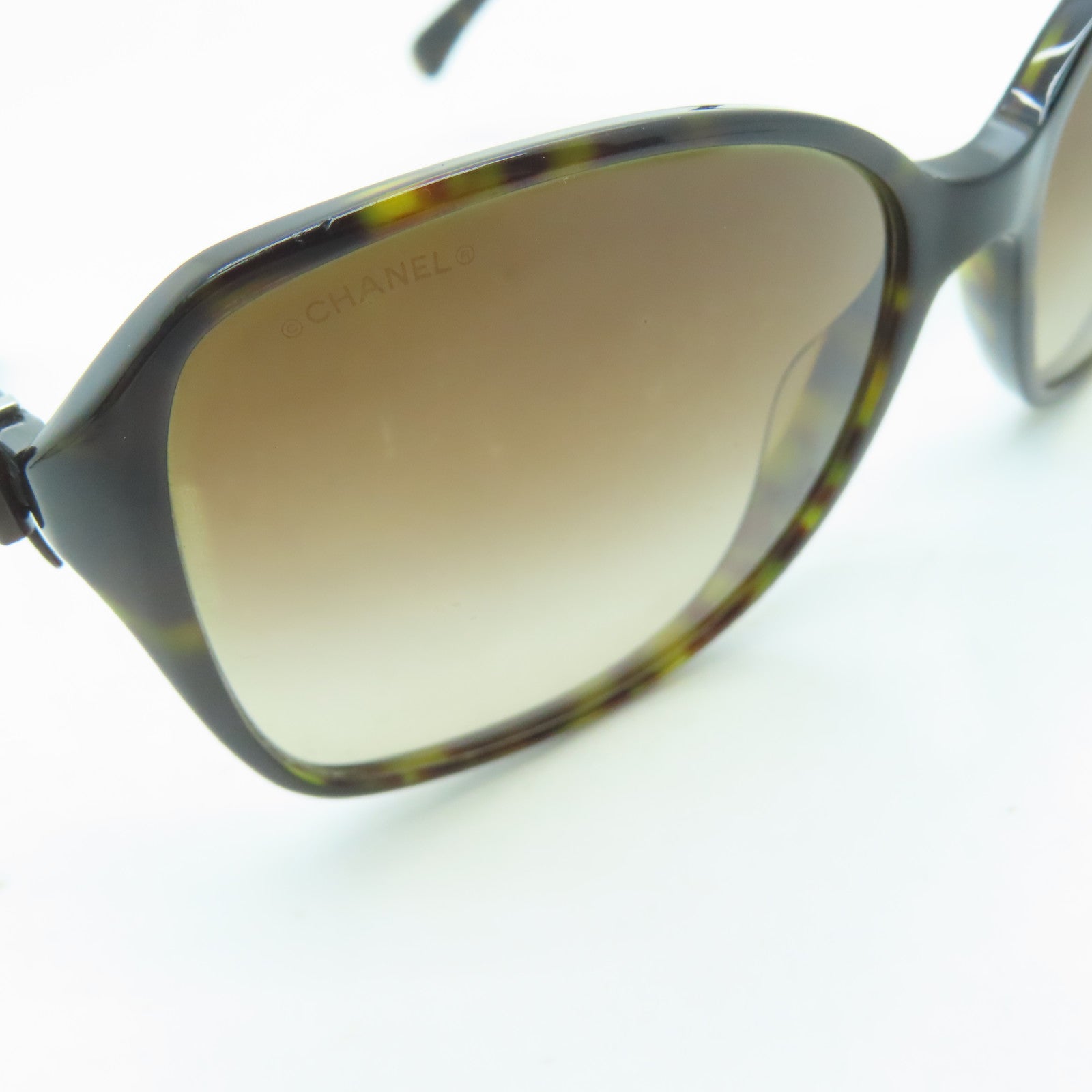 CHANEL 塑料Sunglasses金扣/银扣太阳眼镜啡色