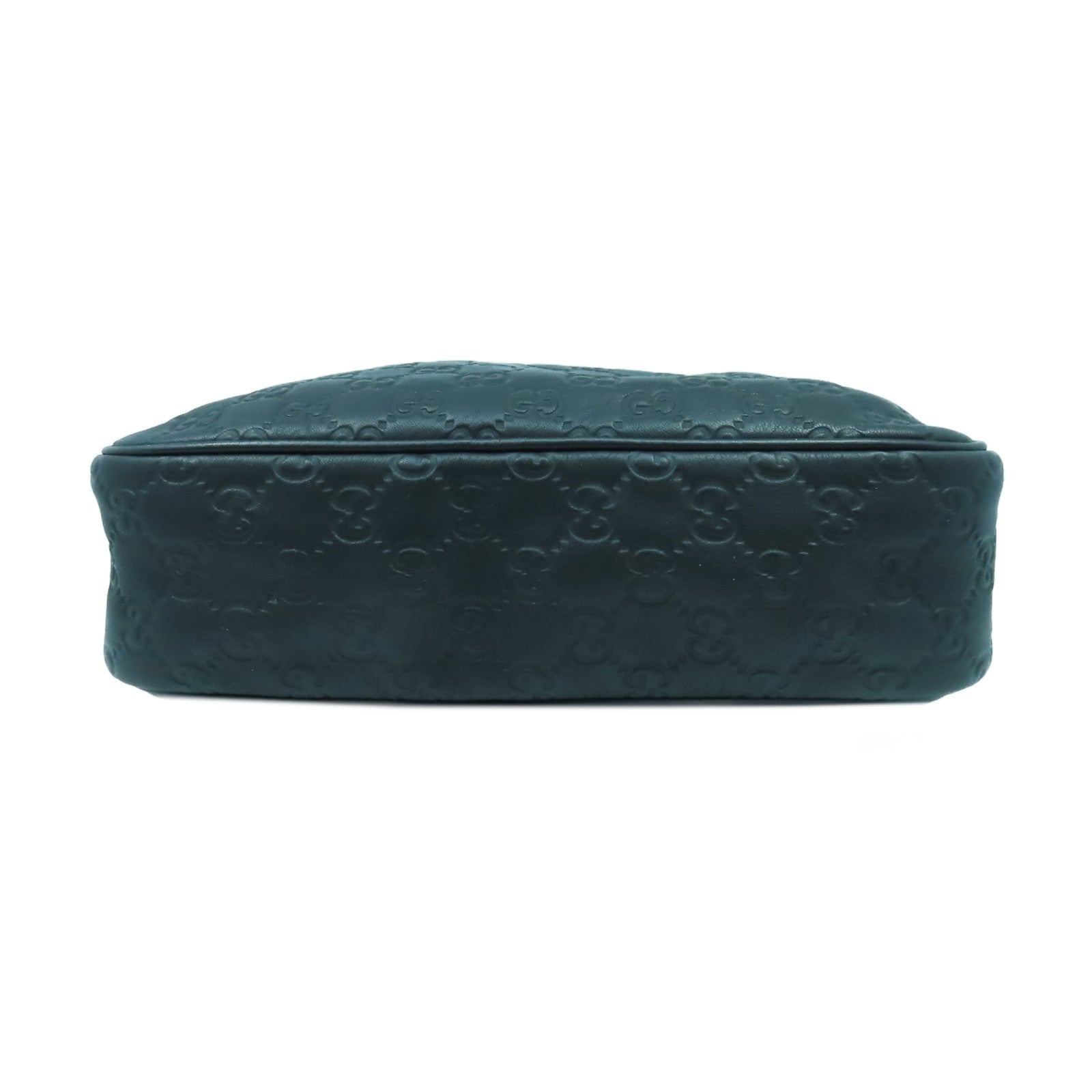 GUCCI 皮革Guccissima Leather銀扣肩背袋黑色