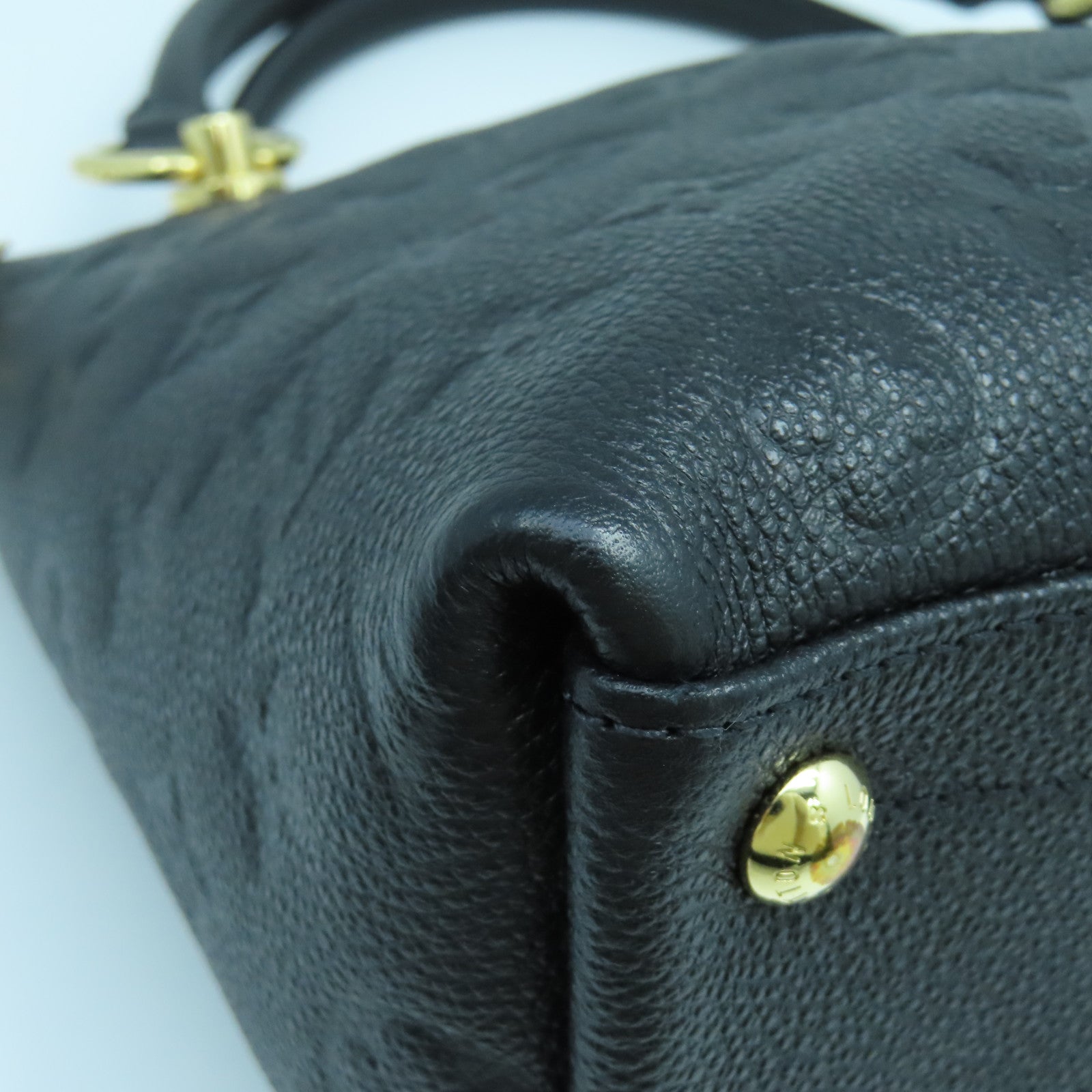 LOUIS VUITTON Monogram Empreinte V Tote BB金扣手挽肩背兩用袋黑色