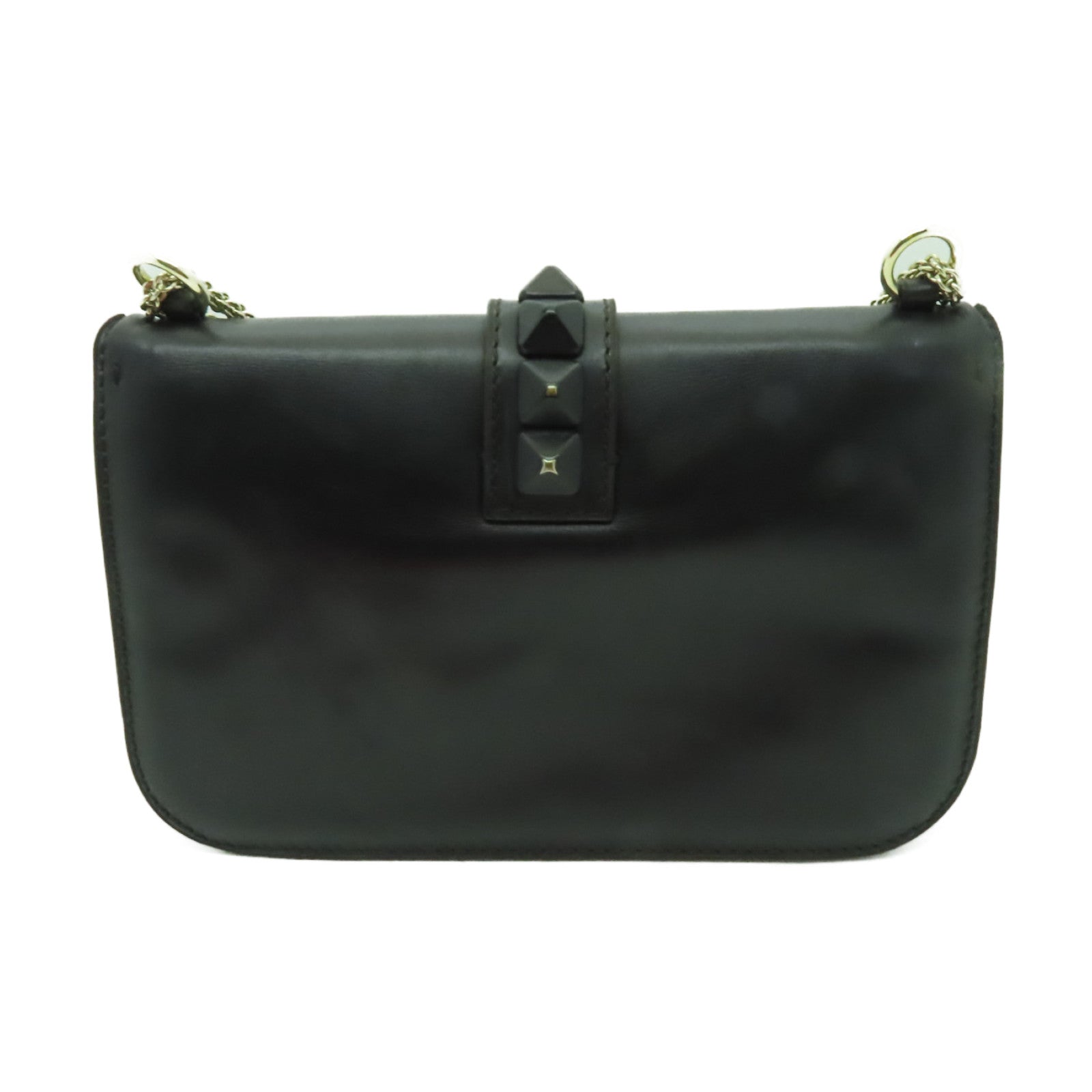 Valentino 牛皮皮革Chain Shoulder Bag金扣鏈帶肩背袋黒色