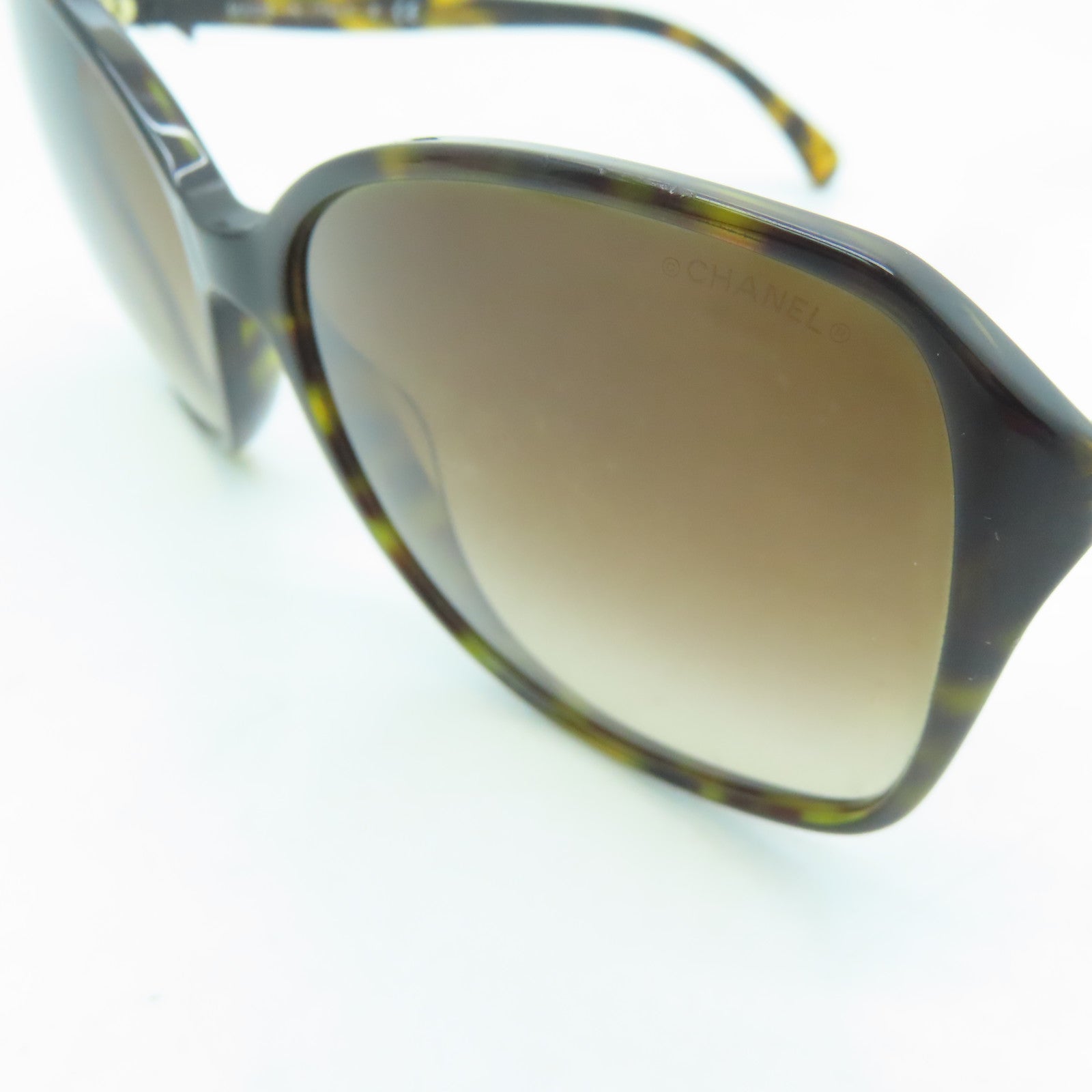 CHANEL 塑料Sunglasses金扣/银扣太阳眼镜啡色