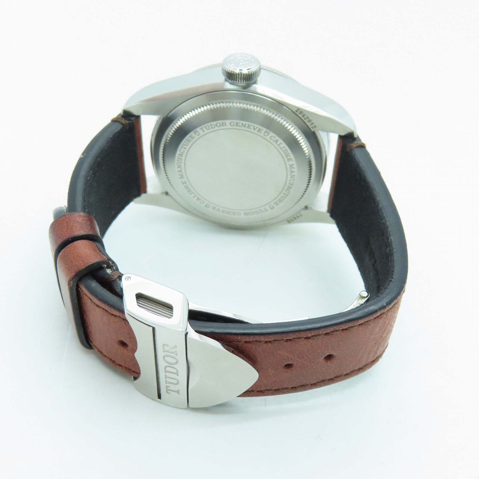 TUDOR Black Bay GMT 41mm Stainless Steel/Leather Band Watch Automatic Movement Black