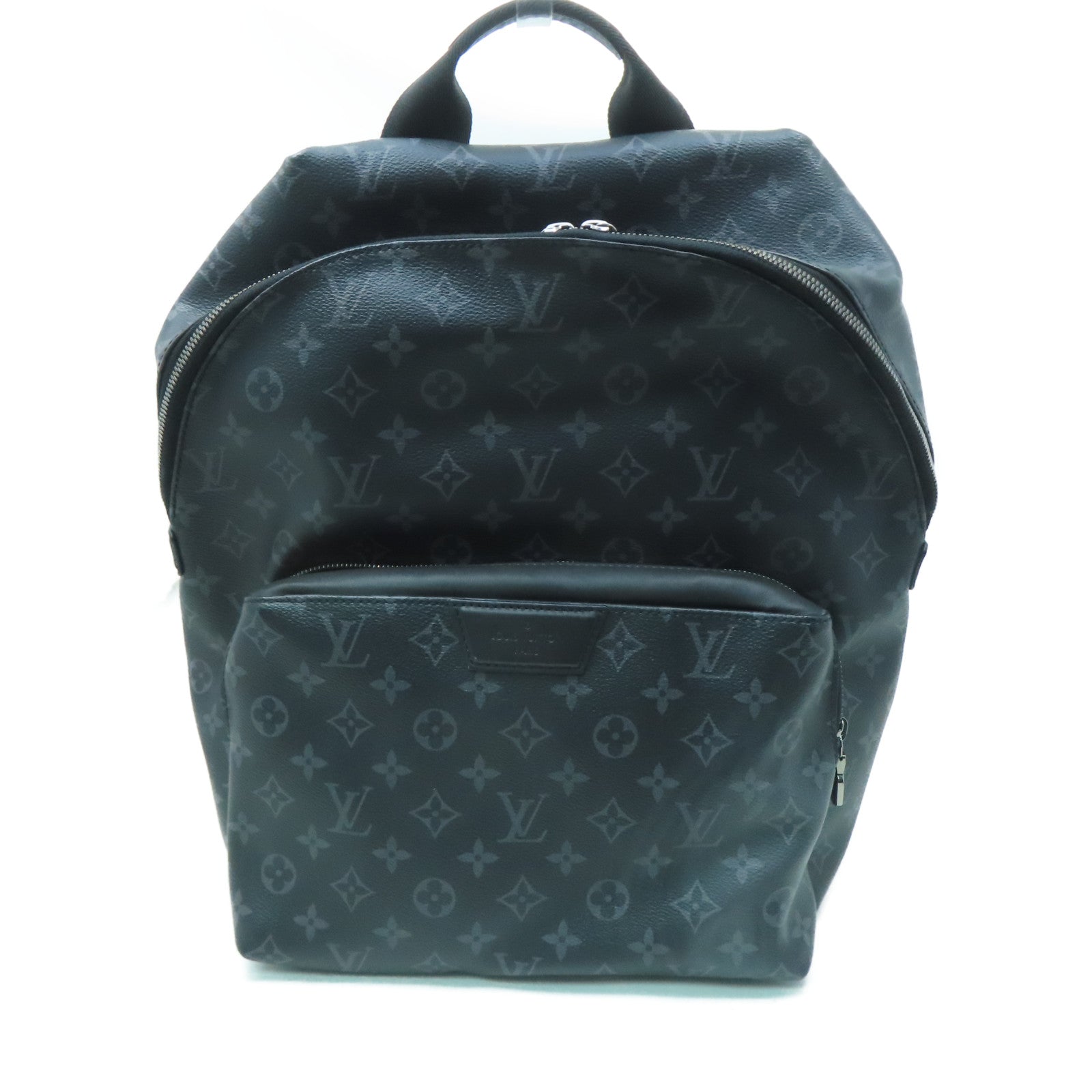 LOUIS VUITTON Monogram Eclipse Discovery PM銀扣背包黑色