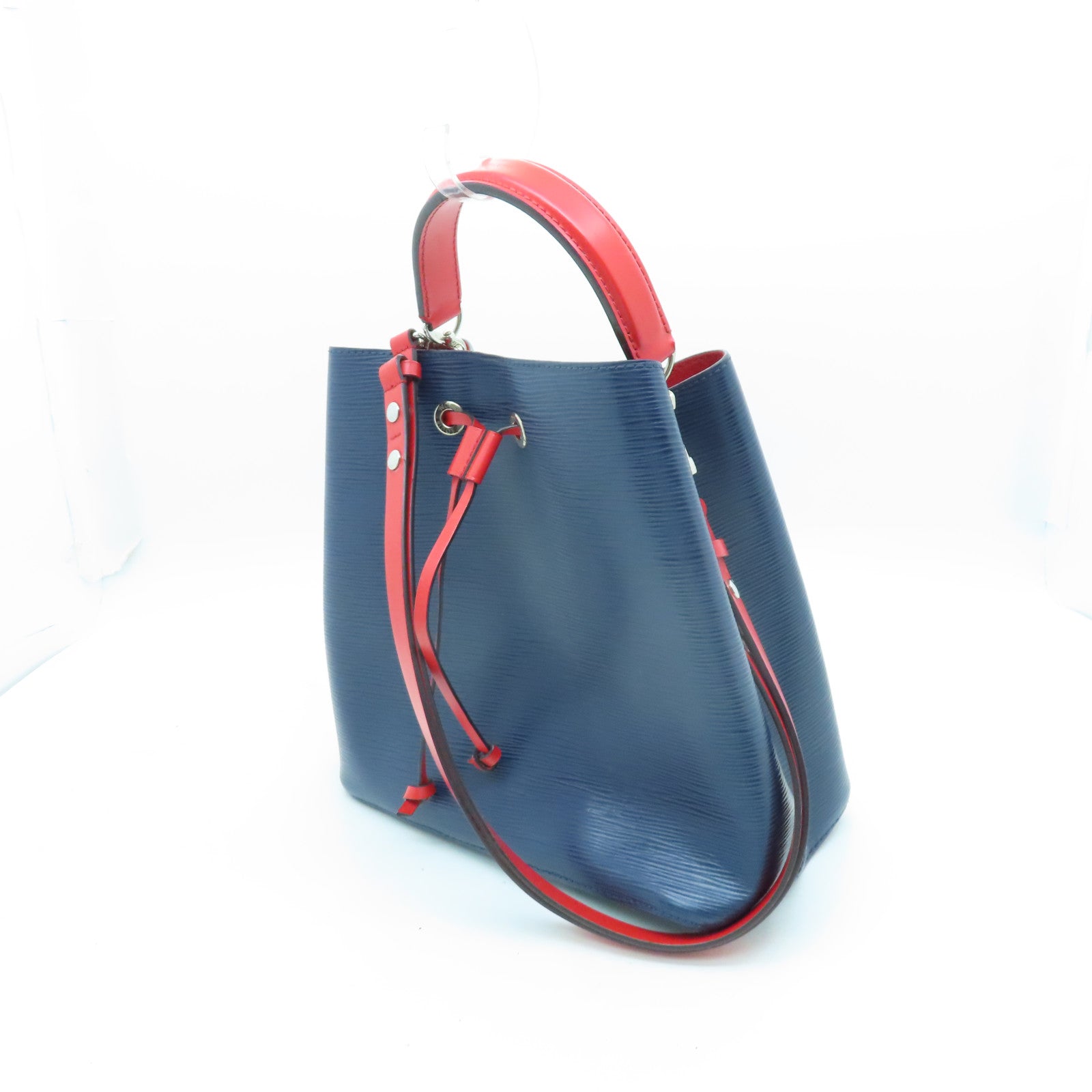 LOUIS VUITTON Epi Neo Noe MM銀扣肩背袋藍色/紅色