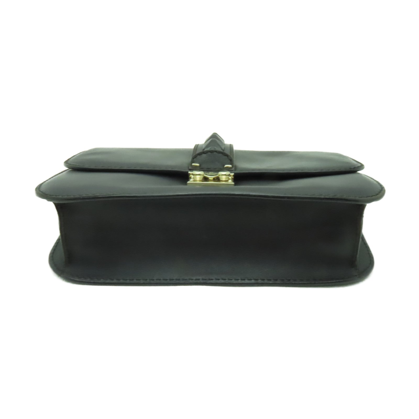 Valentino 牛皮皮革Chain Shoulder Bag金扣鏈帶肩背袋黒色