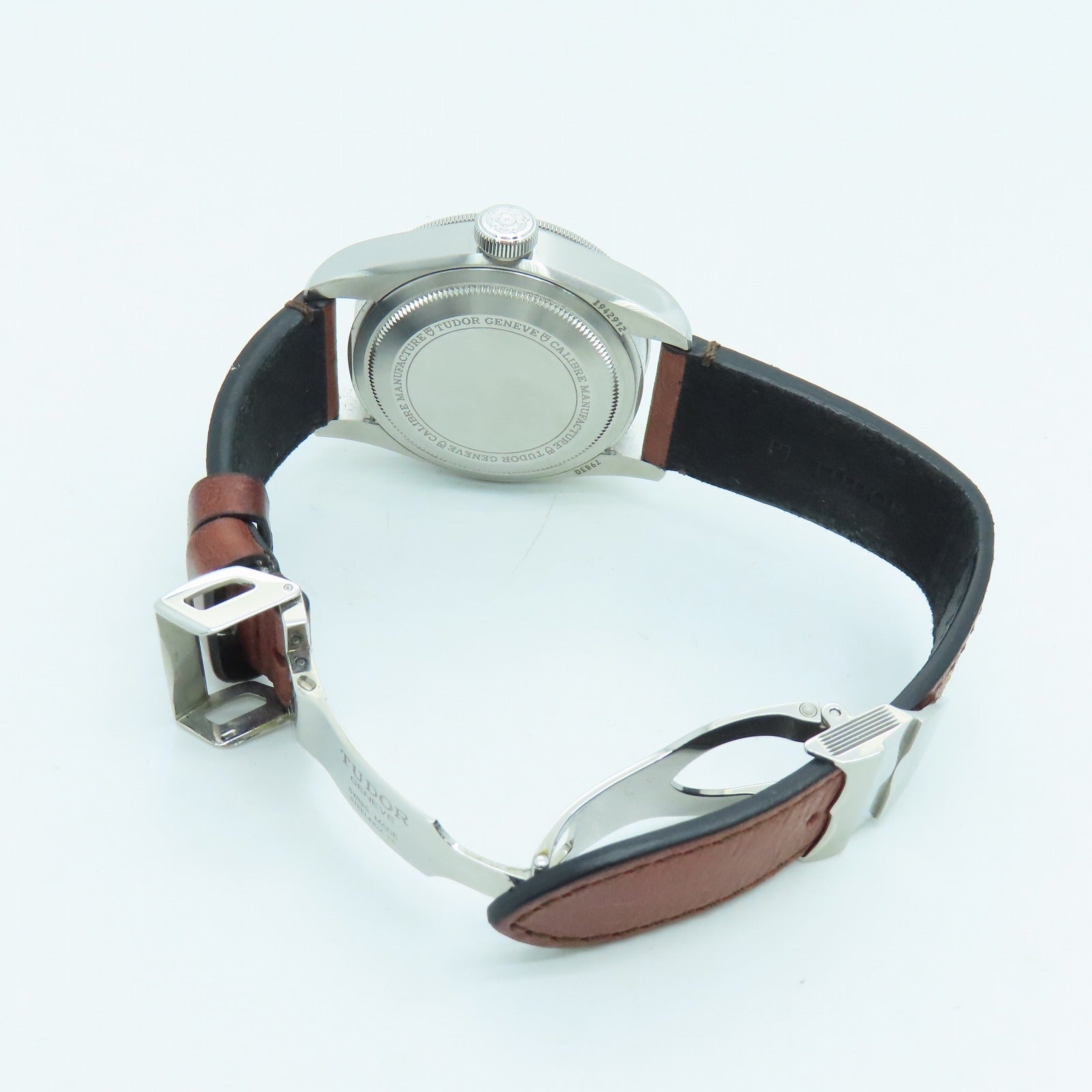 TUDOR Black Bay GMT 41mm Stainless Steel/Leather Band Watch Automatic Movement Black