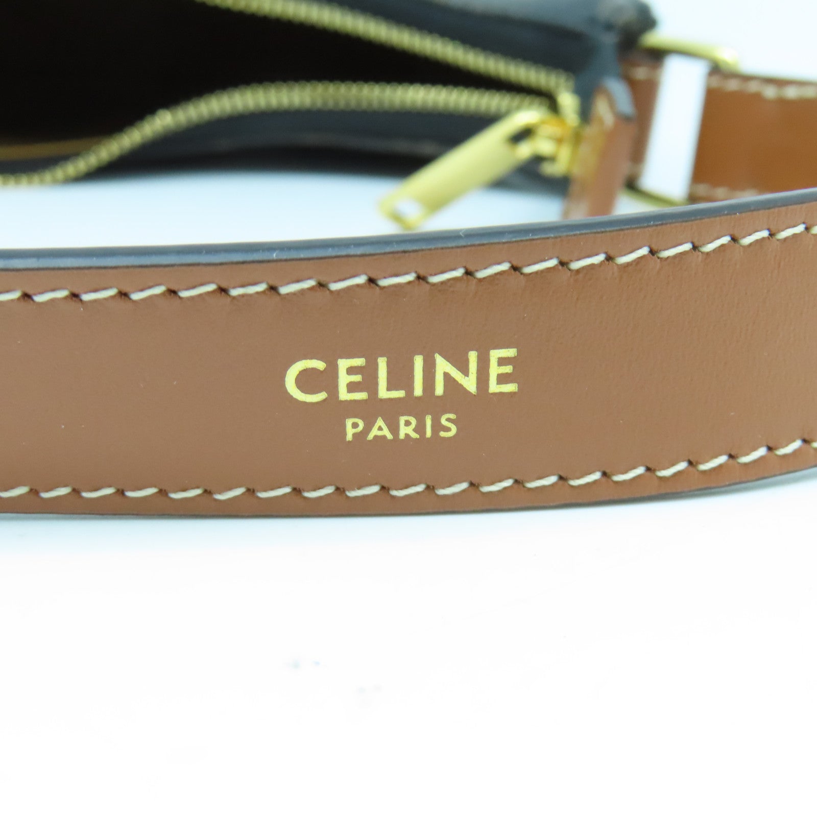 CELINE 塗層帆布Ava Bag金扣肩背袋啡色