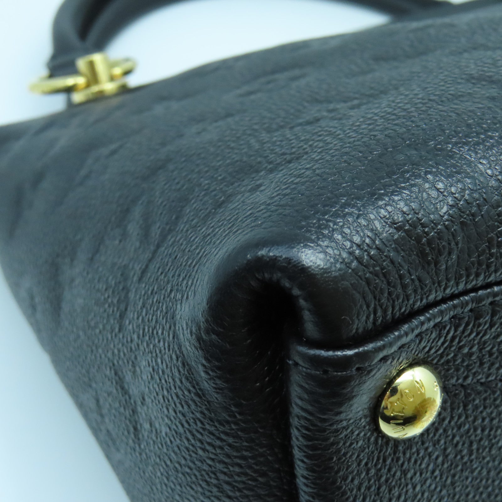 LOUIS VUITTON Monogram Empreinte V Tote BB金扣手挽肩背兩用袋黑色