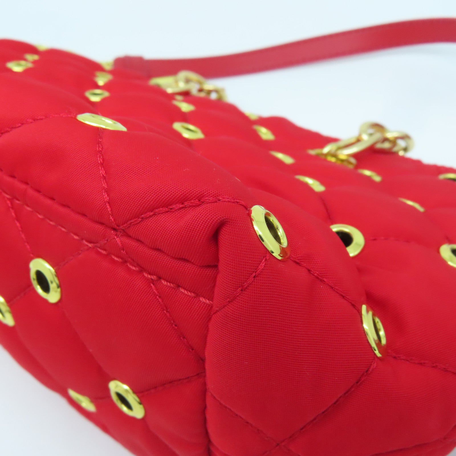 MOSCHINO 尼龍Shoulder Bag金扣手挽肩背兩用袋紅色