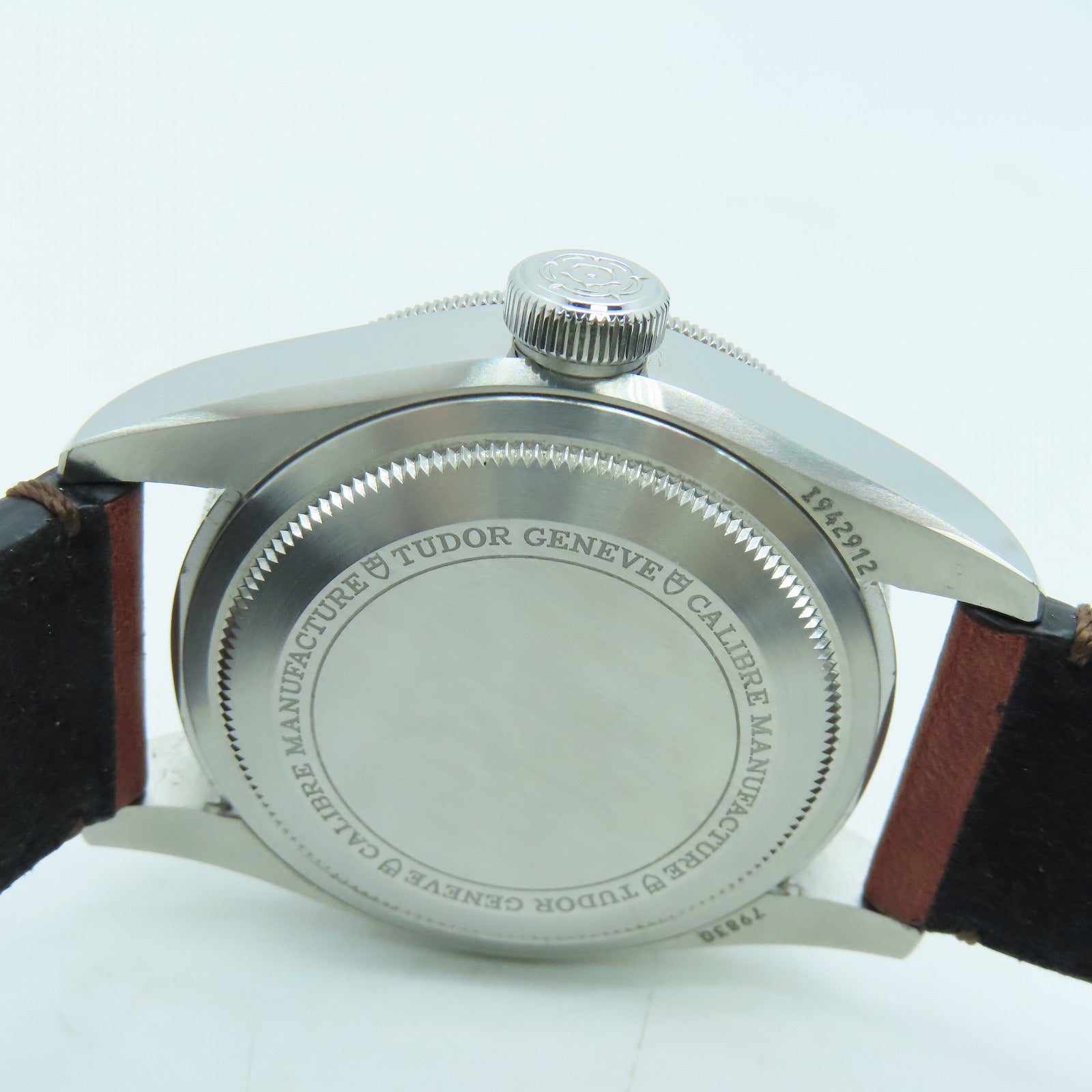 TUDOR Black Bay GMT 41mm Stainless Steel/Leather Band Watch Automatic Movement Black
