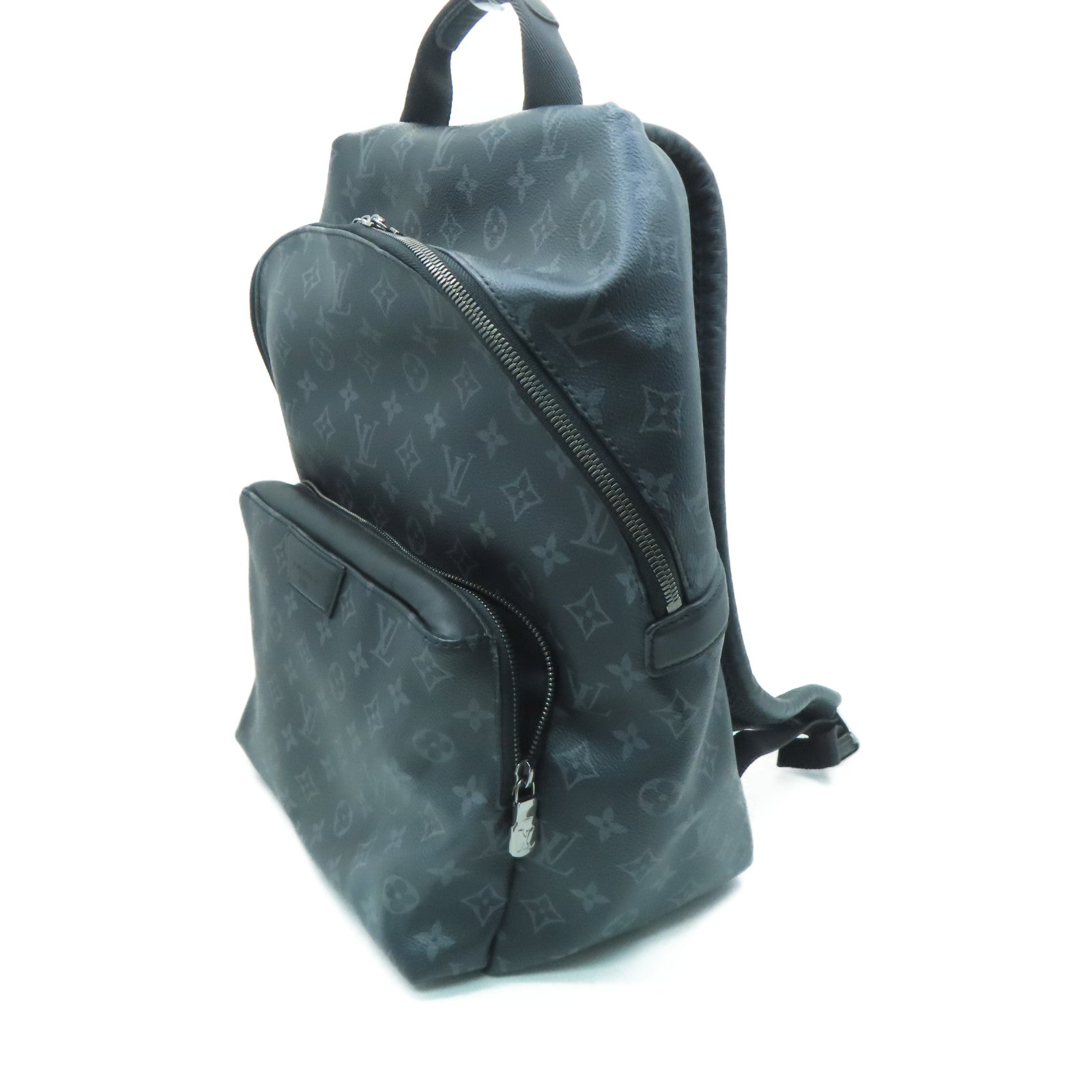 LOUIS VUITTON Monogram Eclipse Discovery PM銀扣背包黑色
