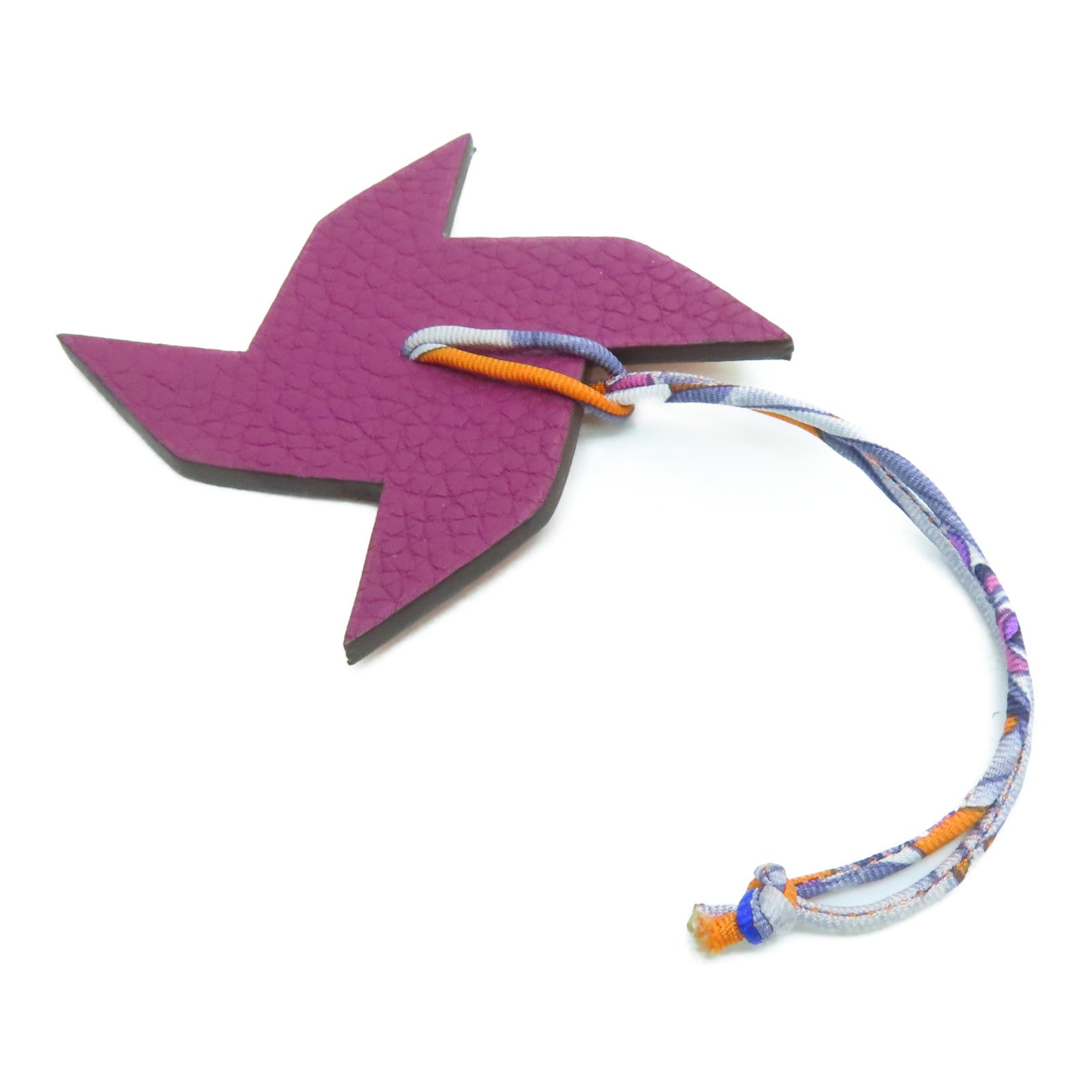 HERMES Togo/Epsom皮革Charm挂饰橙色/紫色