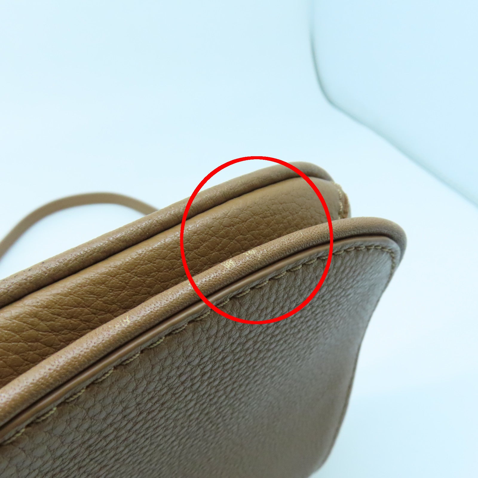 Tory Burch 牛皮皮革Shoulder Bag金扣肩背袋褐色