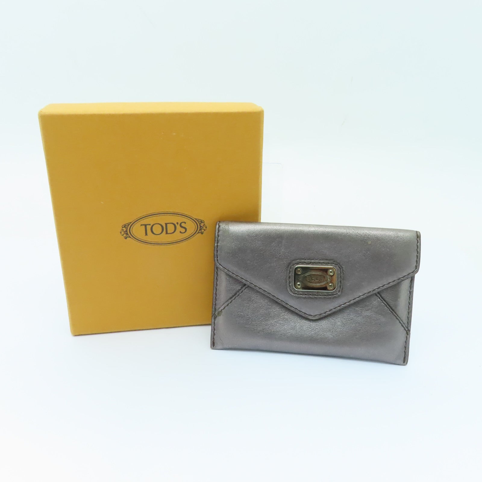 TOD’S 【激減優惠】牛皮皮革Card Case銀扣卡片套青銅色