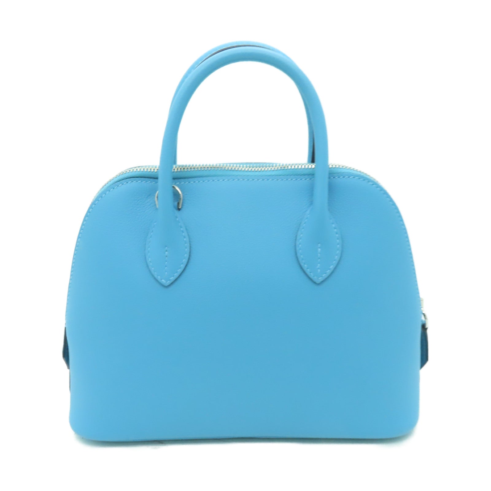 HERMES Evercolour皮革Bolide 1923 25銀扣手挽肩背兩用袋Atoll 藍色