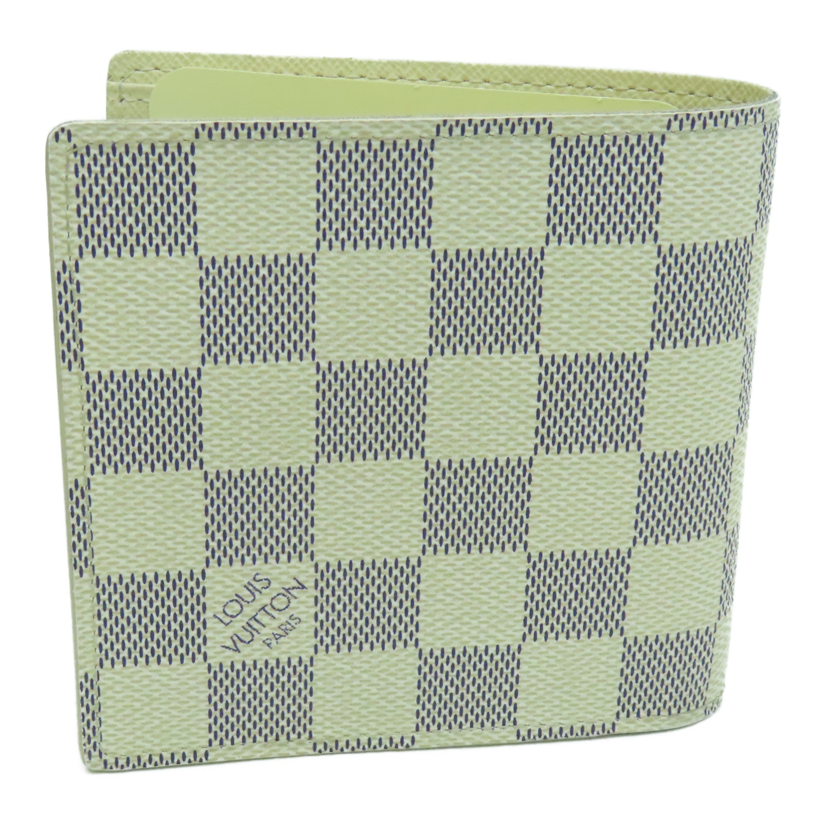 LOUIS VUITTON Damier Azur Portefeuille Marco wallet white