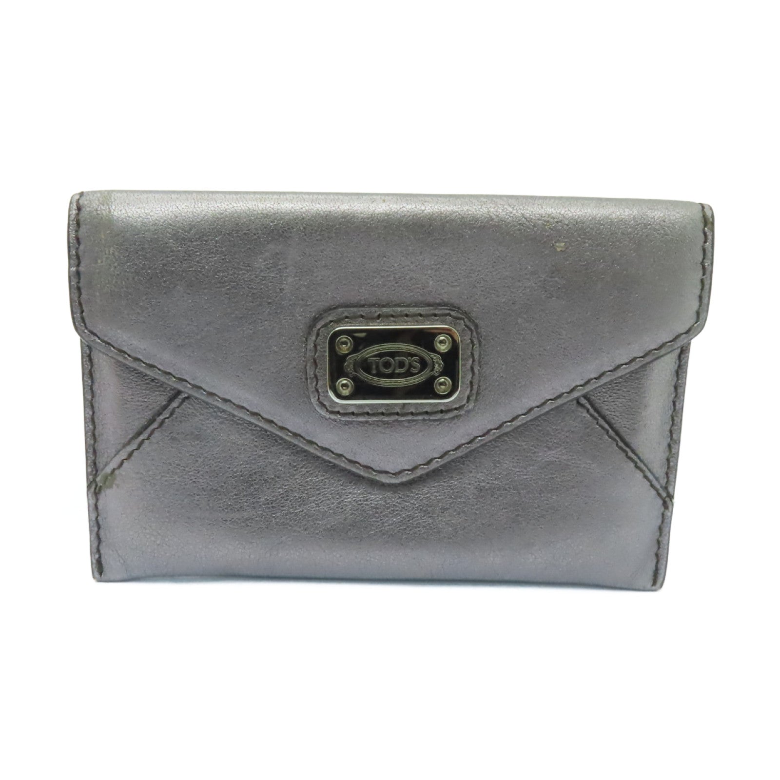TOD’S 【激減優惠】牛皮皮革Card Case銀扣卡片套青銅色