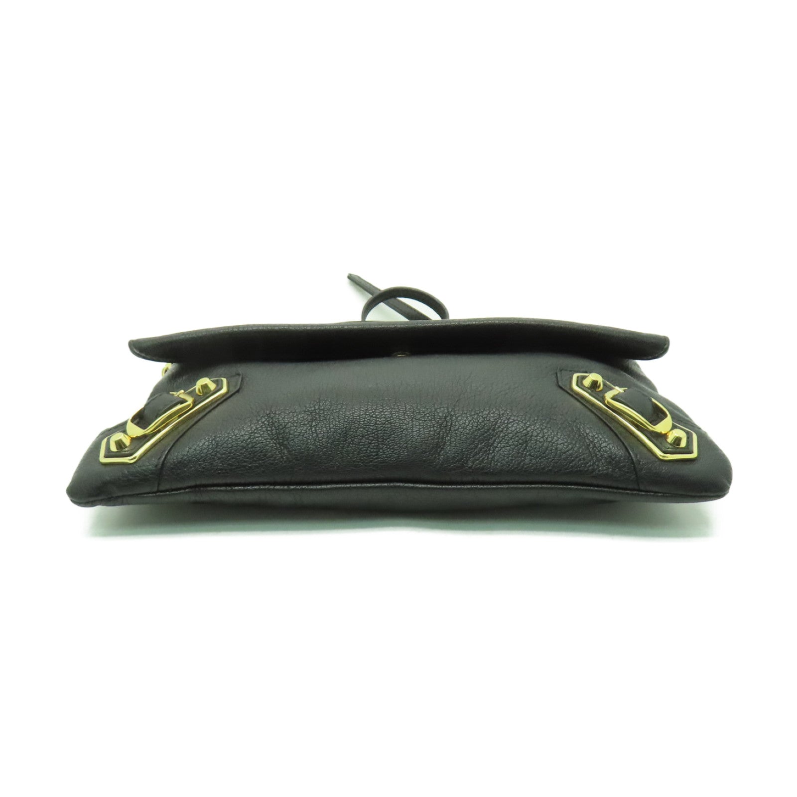 BALENCIAGA 牛皮皮革Edge Envelope金扣肩背袋黑色