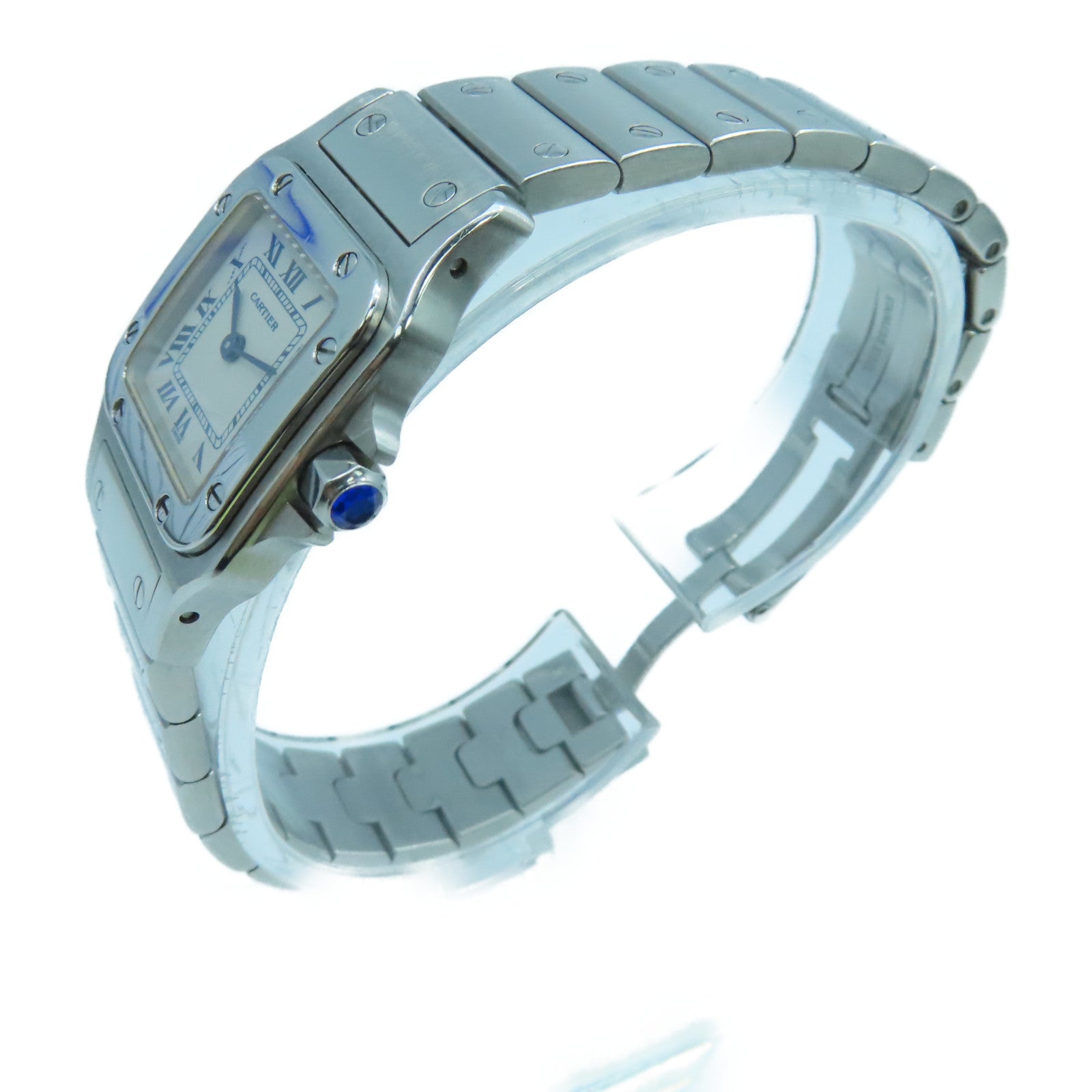 CARTIER Santos Galbee不鏽鋼手錶石英機芯白色