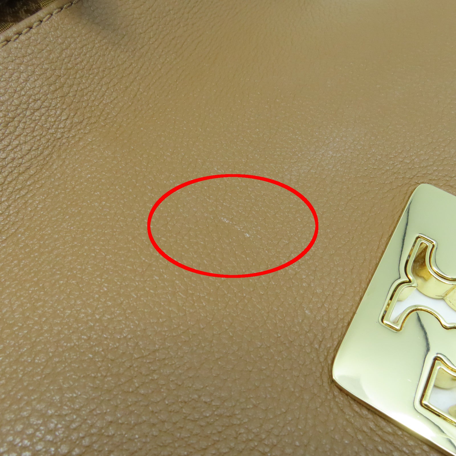 Tory Burch 牛皮皮革Shoulder Bag金扣肩背袋褐色