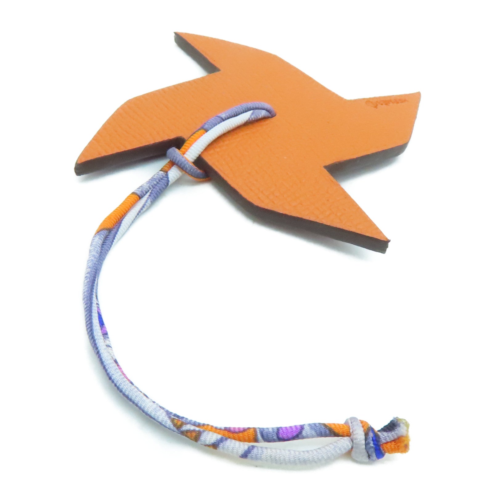 HERMES Togo/Epsom皮革Charm挂饰橙色/紫色