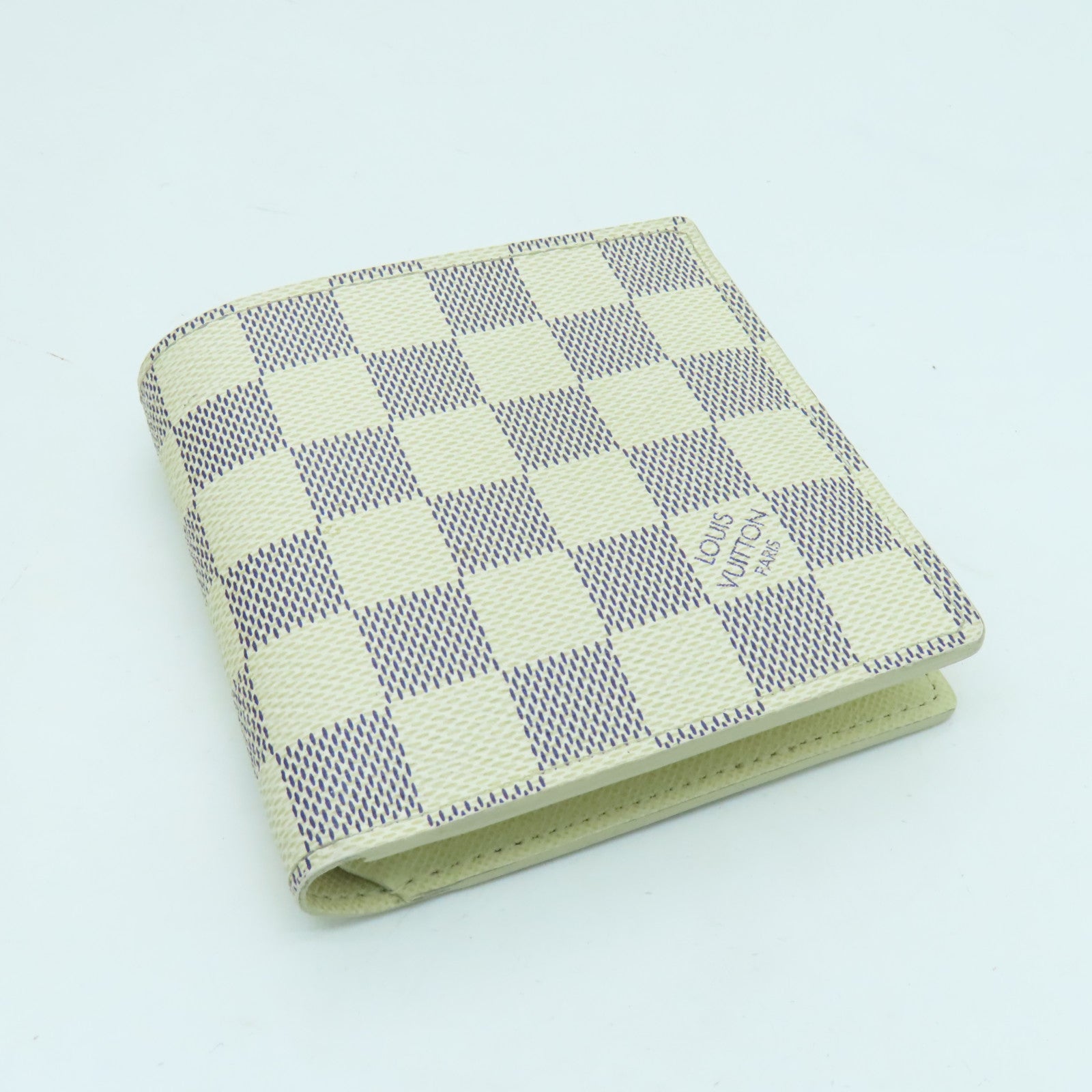 LOUIS VUITTON Damier Azur Portefeuille Marco钱包白色