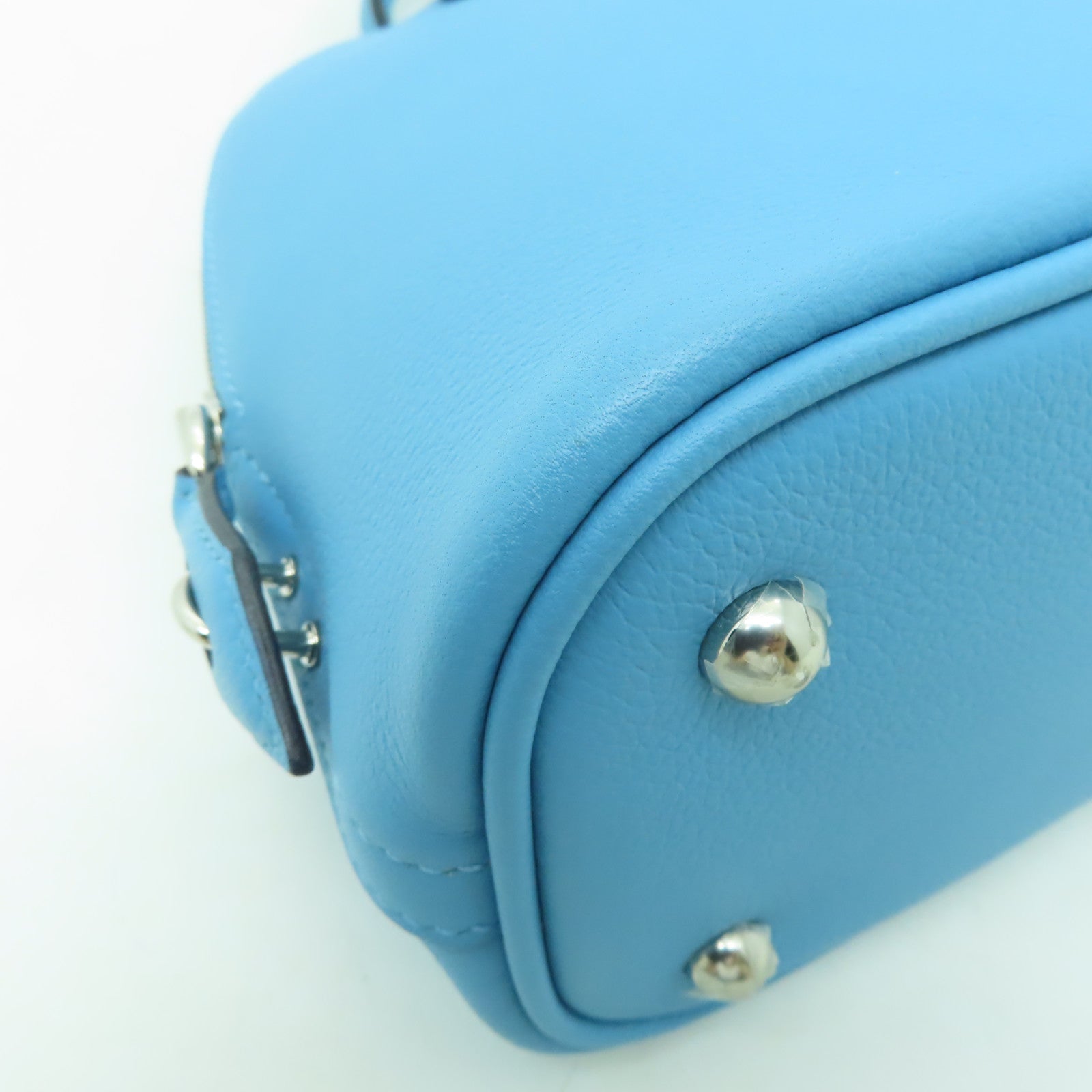 HERMES Evercolour皮革Bolide 1923 25銀扣手挽肩背兩用袋Atoll 藍色