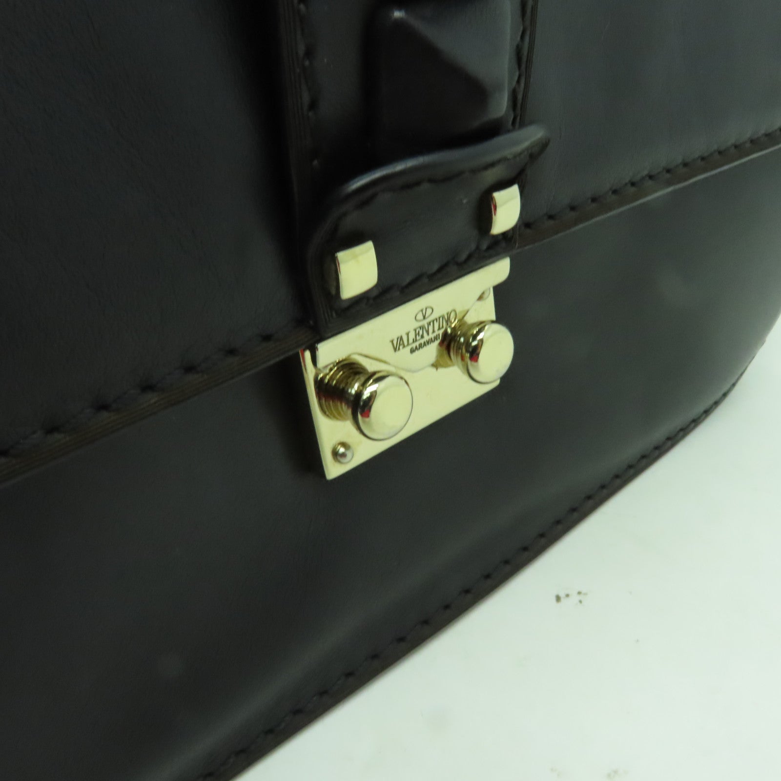 Valentino 牛皮皮革Chain Shoulder Bag金扣鏈帶肩背袋黒色