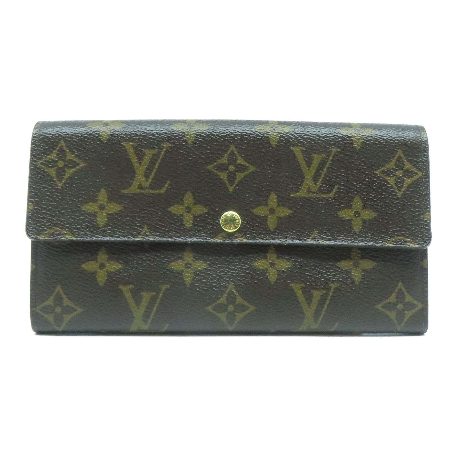 LOUIS VUITTON Monogram Portefeuille Sarah Wallet金扣長錢包啡色
