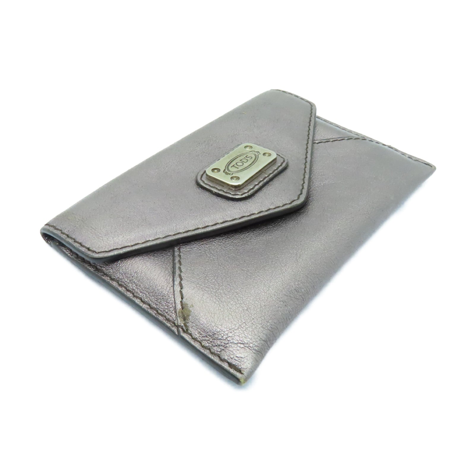 TOD’S 【激減優惠】牛皮皮革Card Case銀扣卡片套青銅色