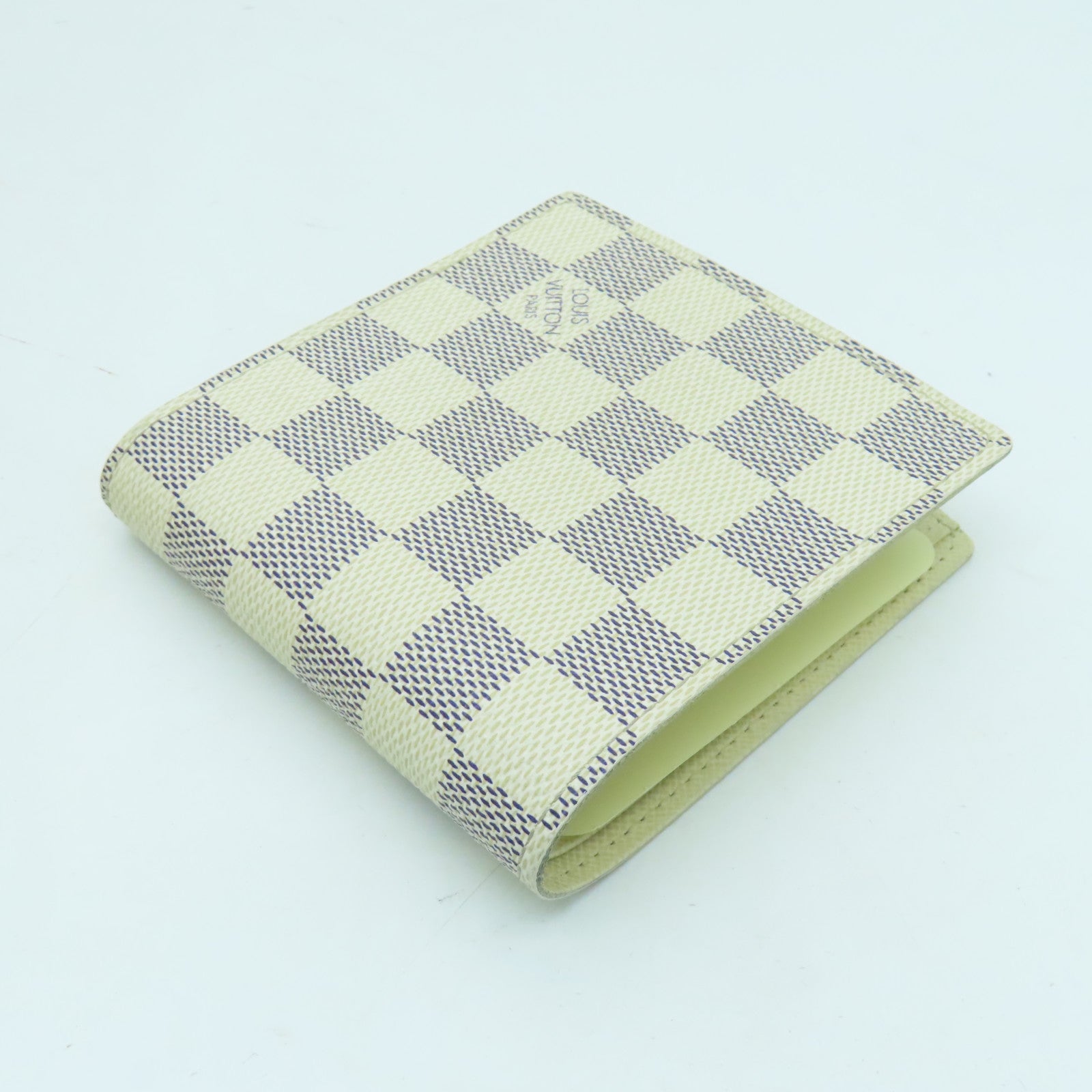 LOUIS VUITTON Damier Azur Portefeuille Marco钱包白色