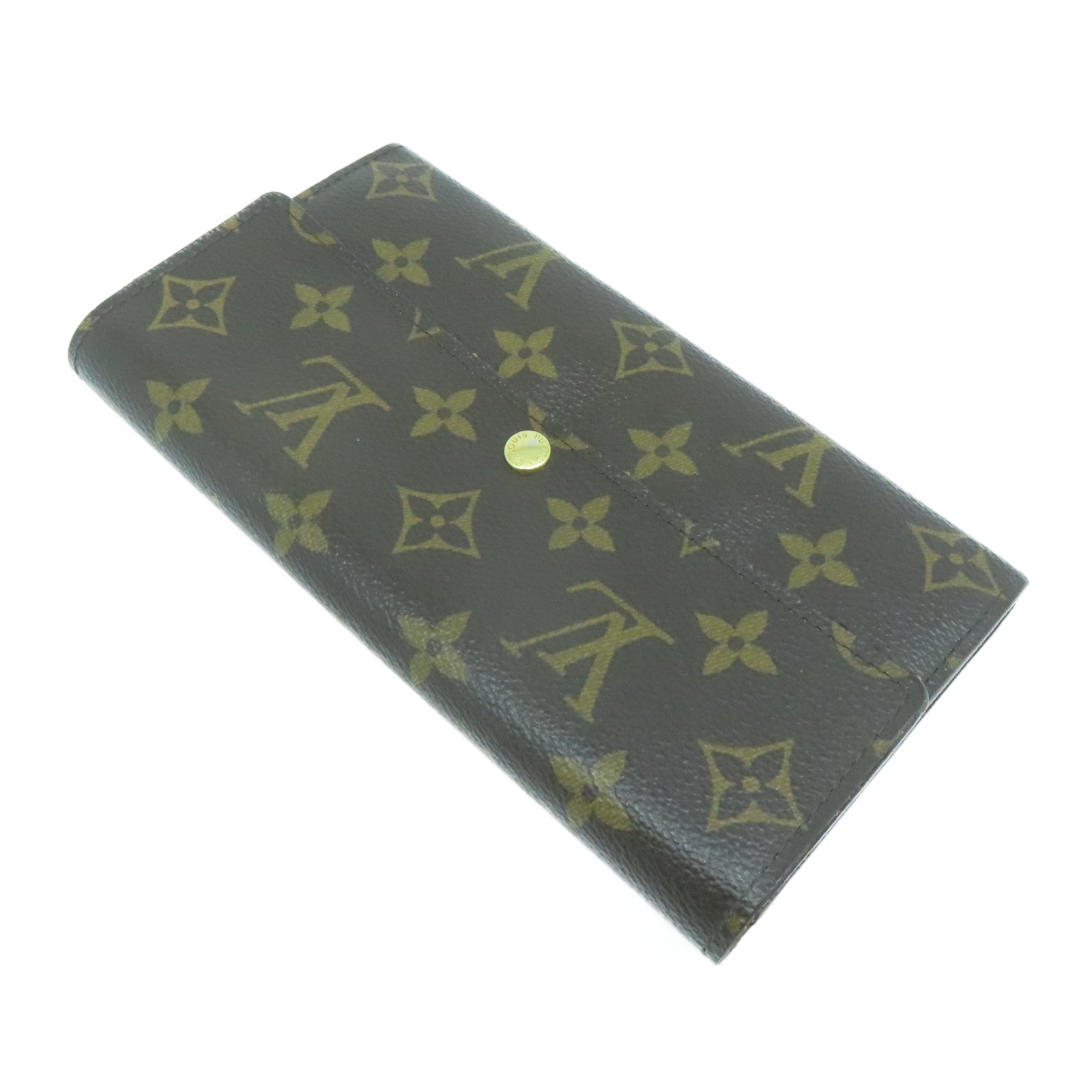 LOUIS VUITTON Monogram Portefeuille Sarah Wallet金扣長錢包啡色