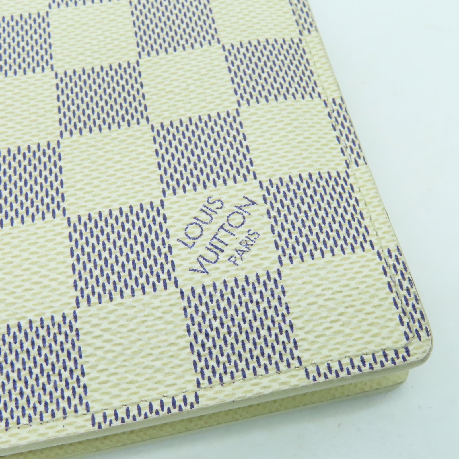 LOUIS VUITTON Damier Azur Portefeuille Marco钱包白色