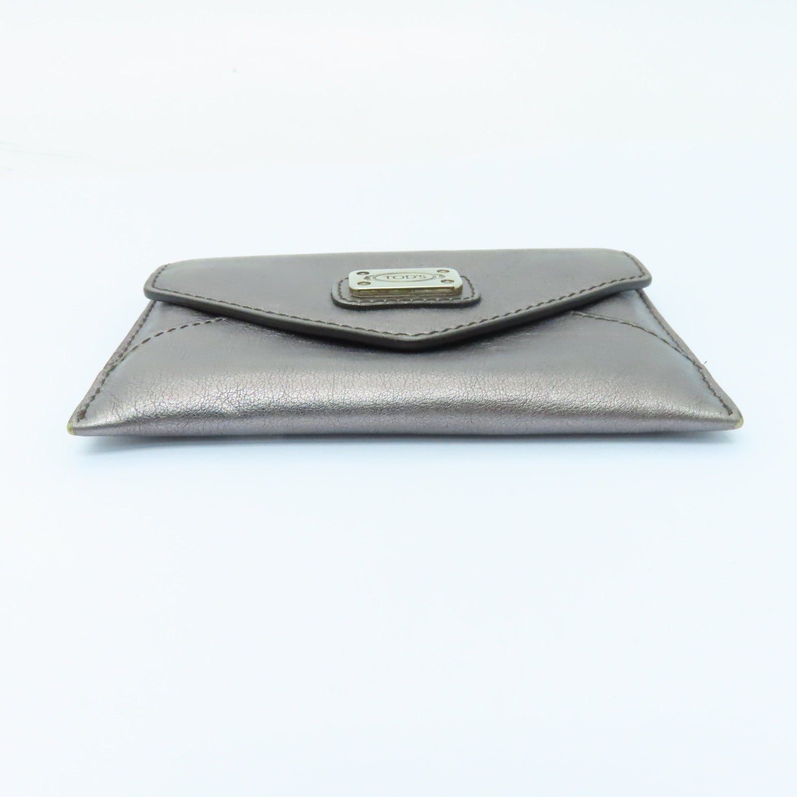 TOD’S 【激減優惠】牛皮皮革Card Case銀扣卡片套青銅色