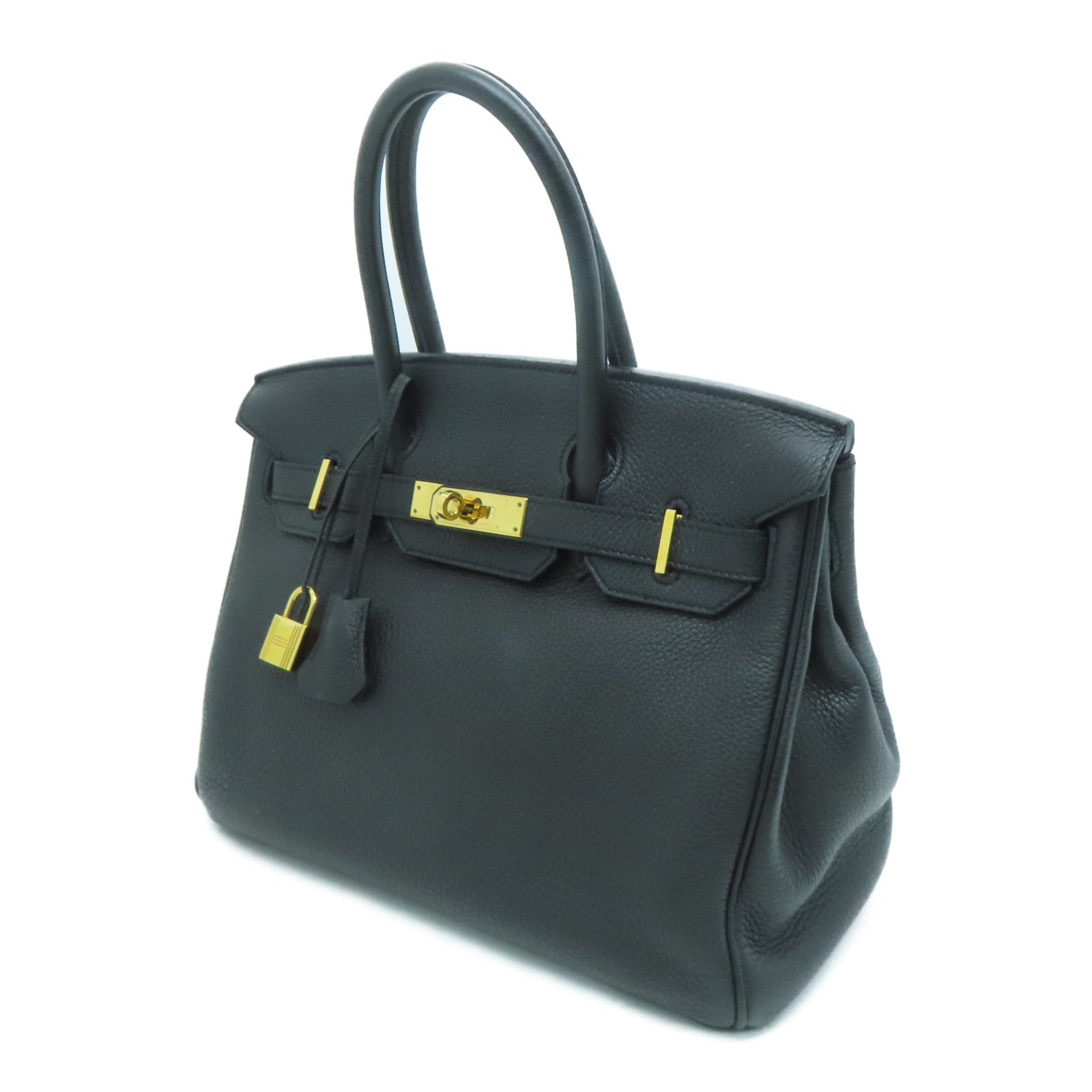 HERMES Togo皮革Birkin 30金扣手挽袋Noir/黑色