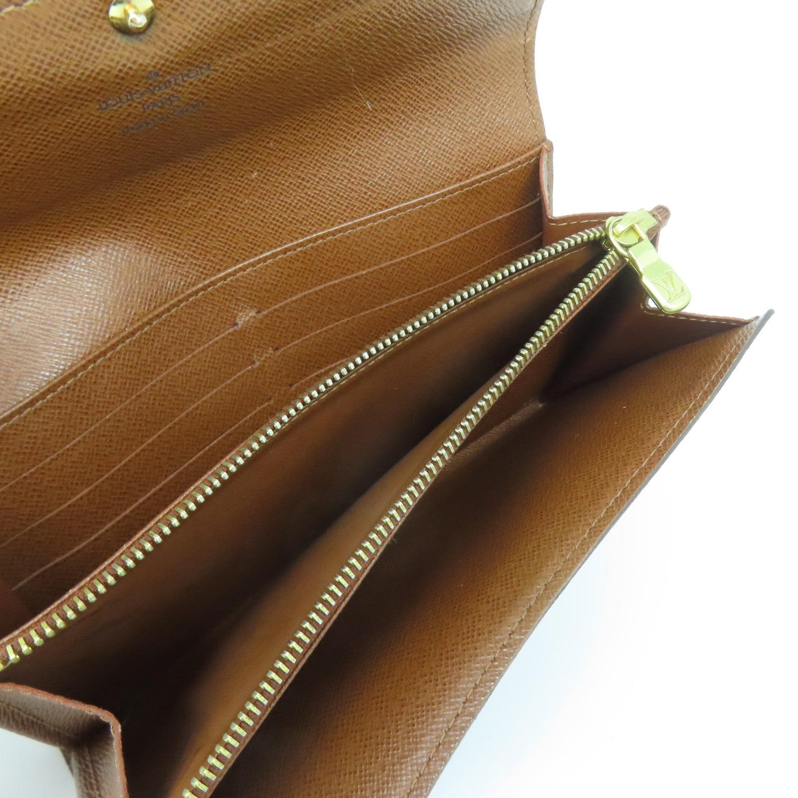 LOUIS VUITTON Monogram Portefeuille Sarah Wallet金扣長錢包啡色