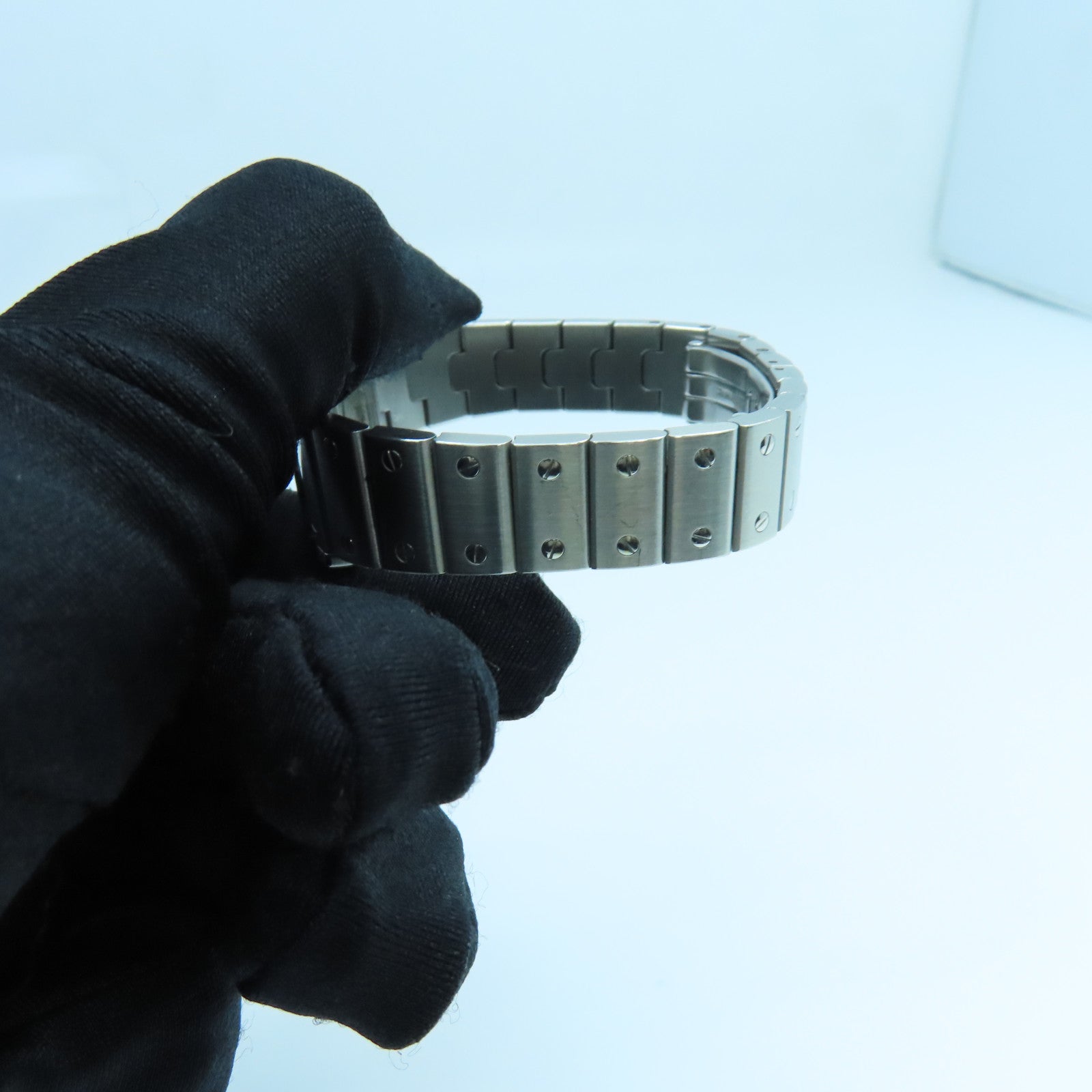 CARTIER Santos Galbee不鏽鋼手錶石英機芯白色