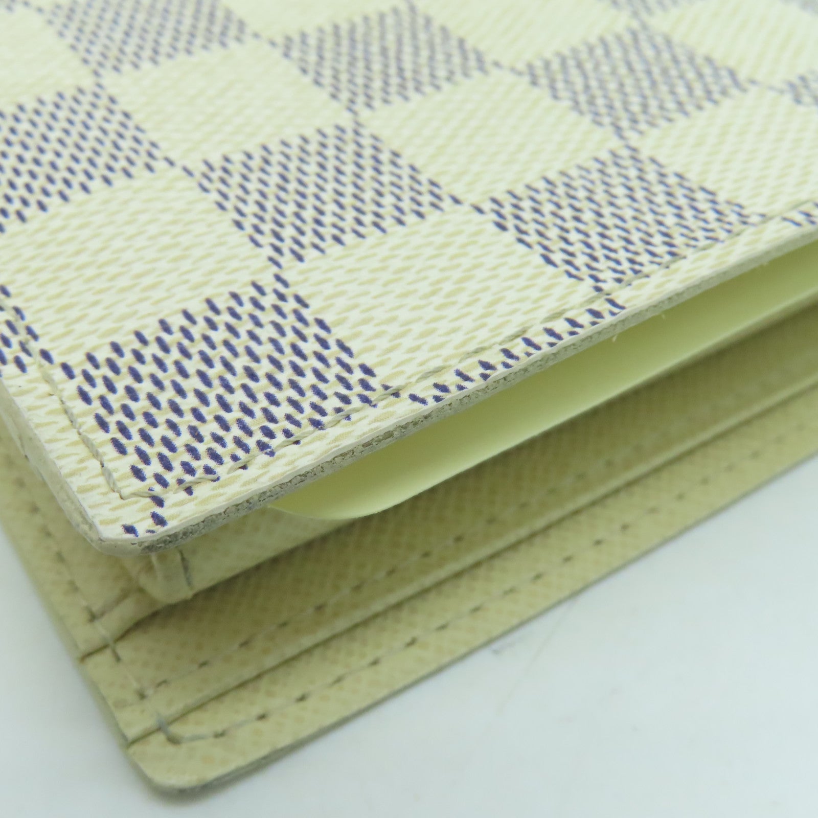 LOUIS VUITTON Damier Azur Portefeuille Marco钱包白色