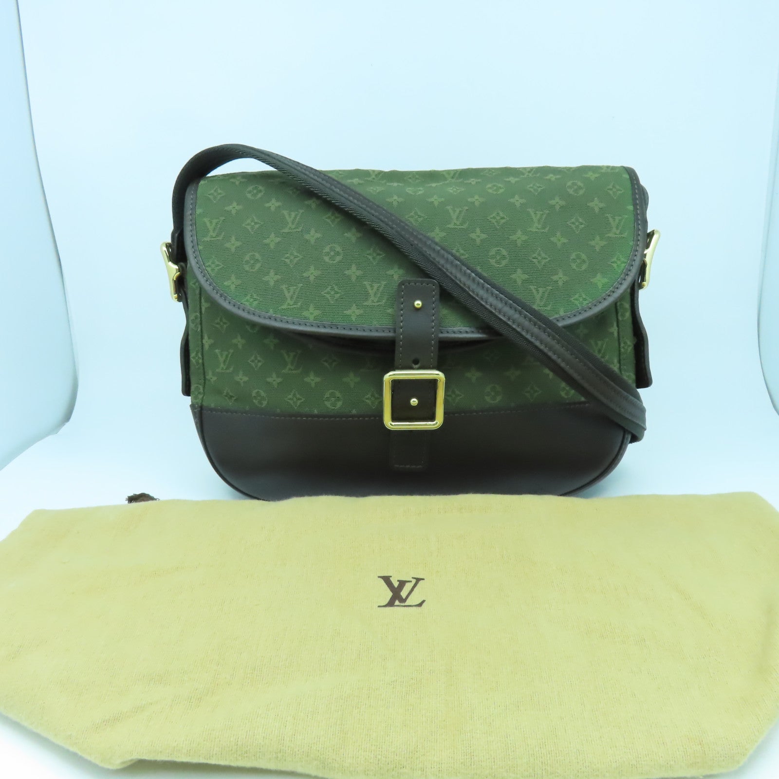 LOUIS VUITTON Monogram Mini Berangere金扣肩背袋綠色