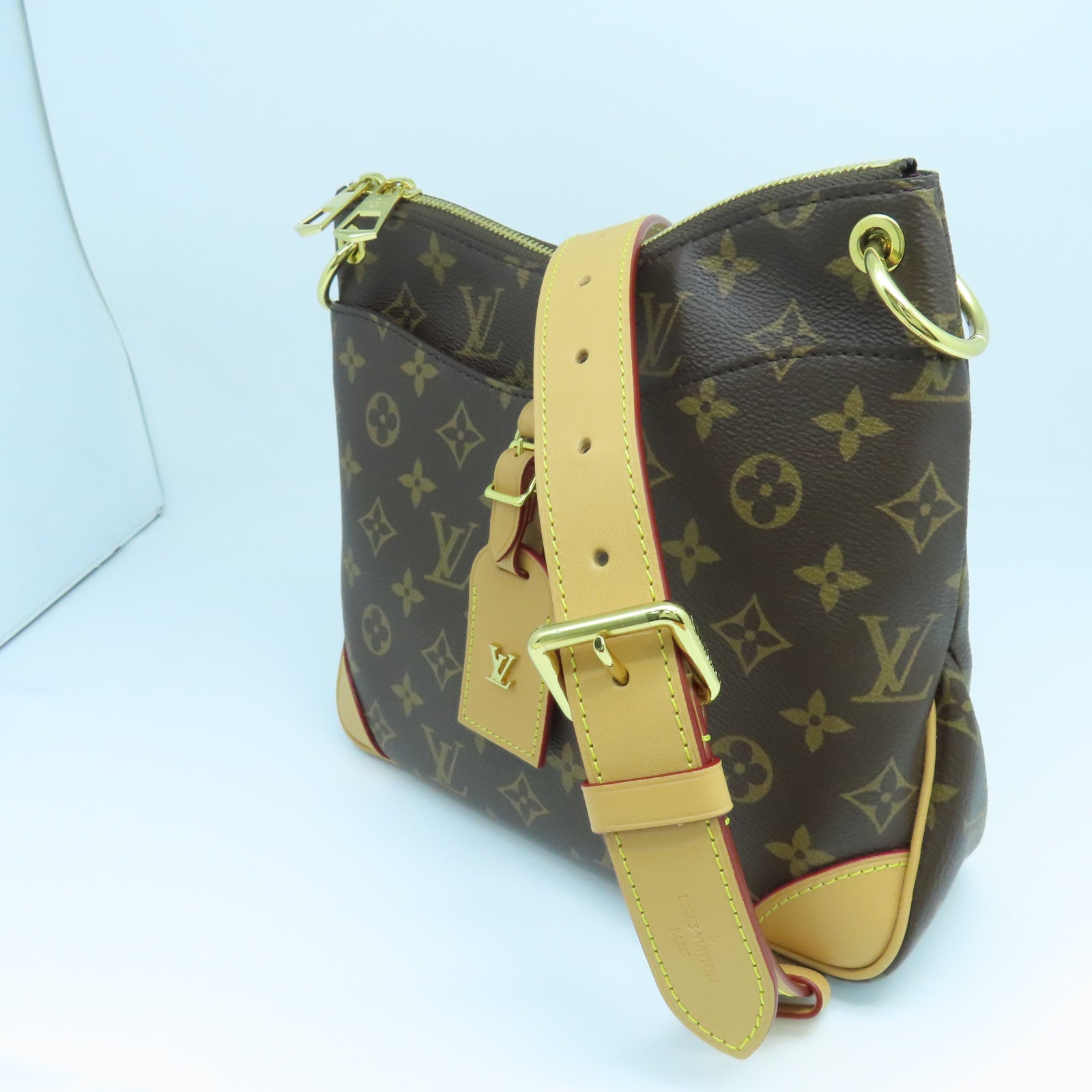 LOUIS VUITTON Monogram Odeon PM金扣肩背袋啡色