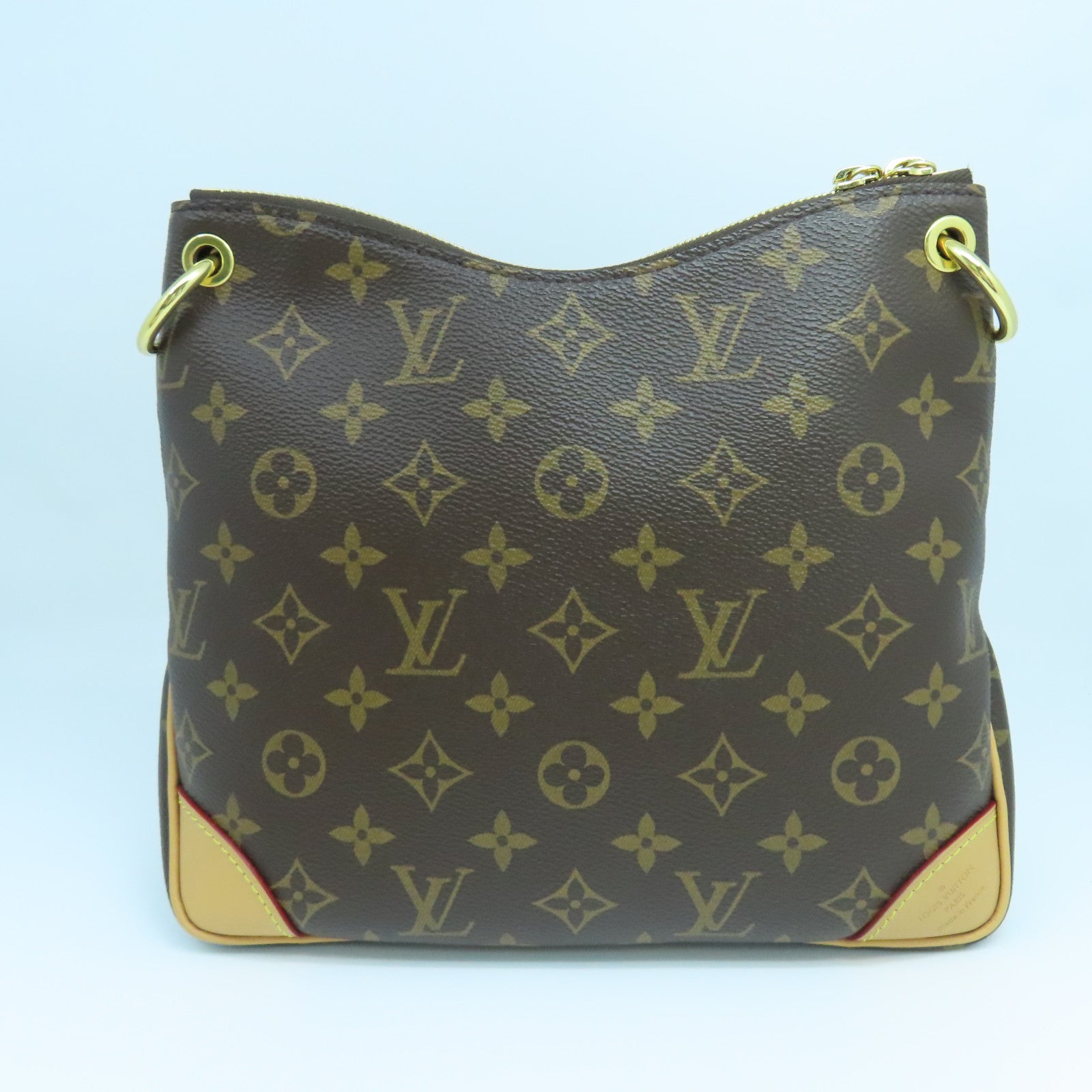 LOUIS VUITTON Monogram Odeon PM金扣肩背袋啡色