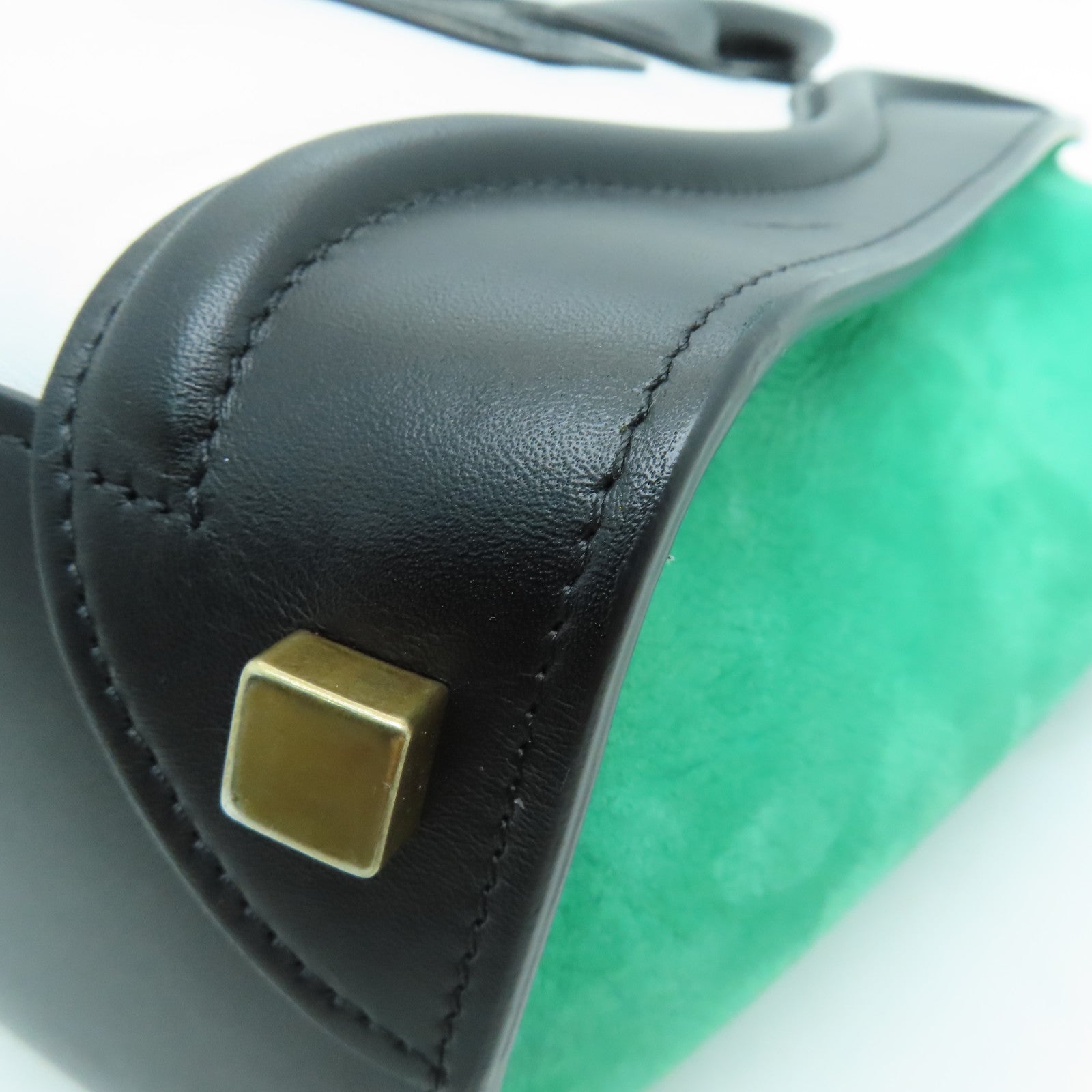 CELINE 牛皮皮革Micro Luggage金扣手挽袋白色/黑色/绿色