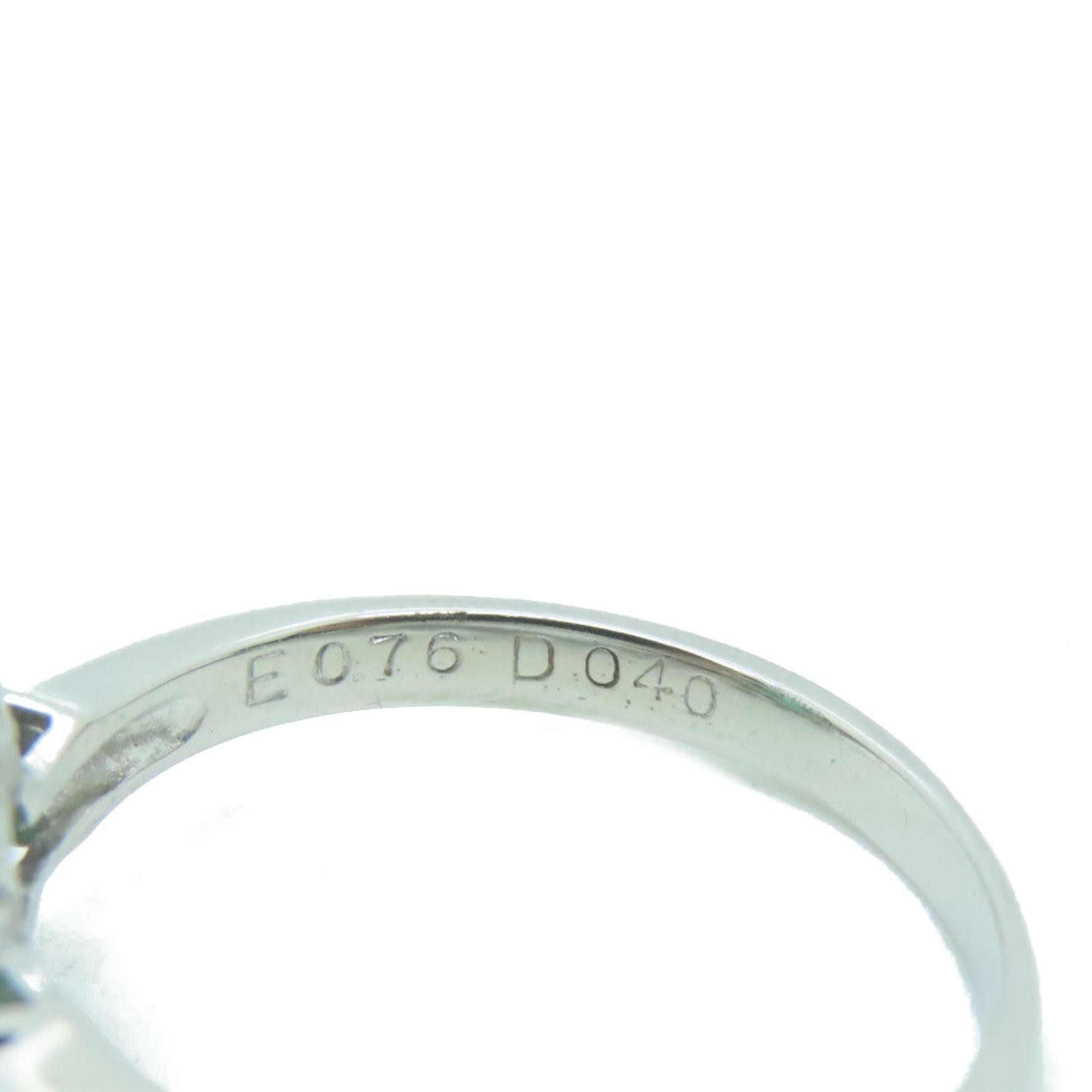 JEWELRY 【激减优惠】PT900铂金0.76ct绿宝石0.40ct钻石戒指US#6