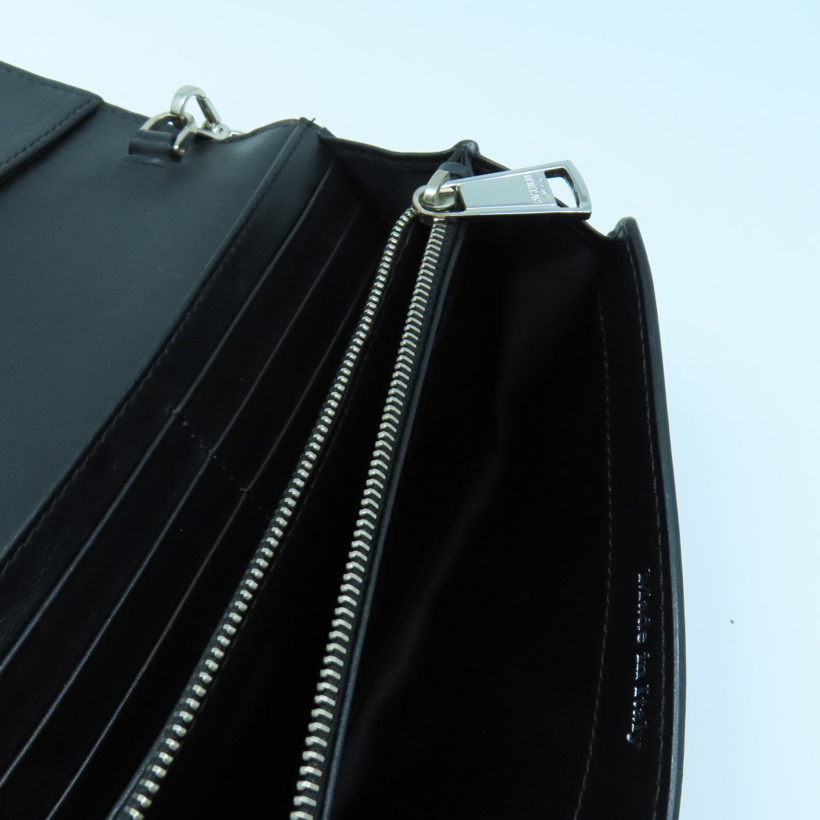 MOSCHINO 漆皮皮革Shoulder Bag银扣链带肩背袋黑色