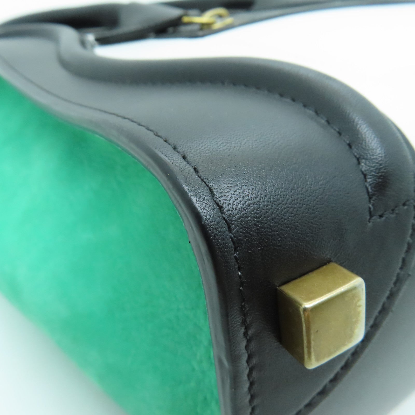 CELINE 牛皮皮革Micro Luggage金扣手挽袋白色/黑色/绿色