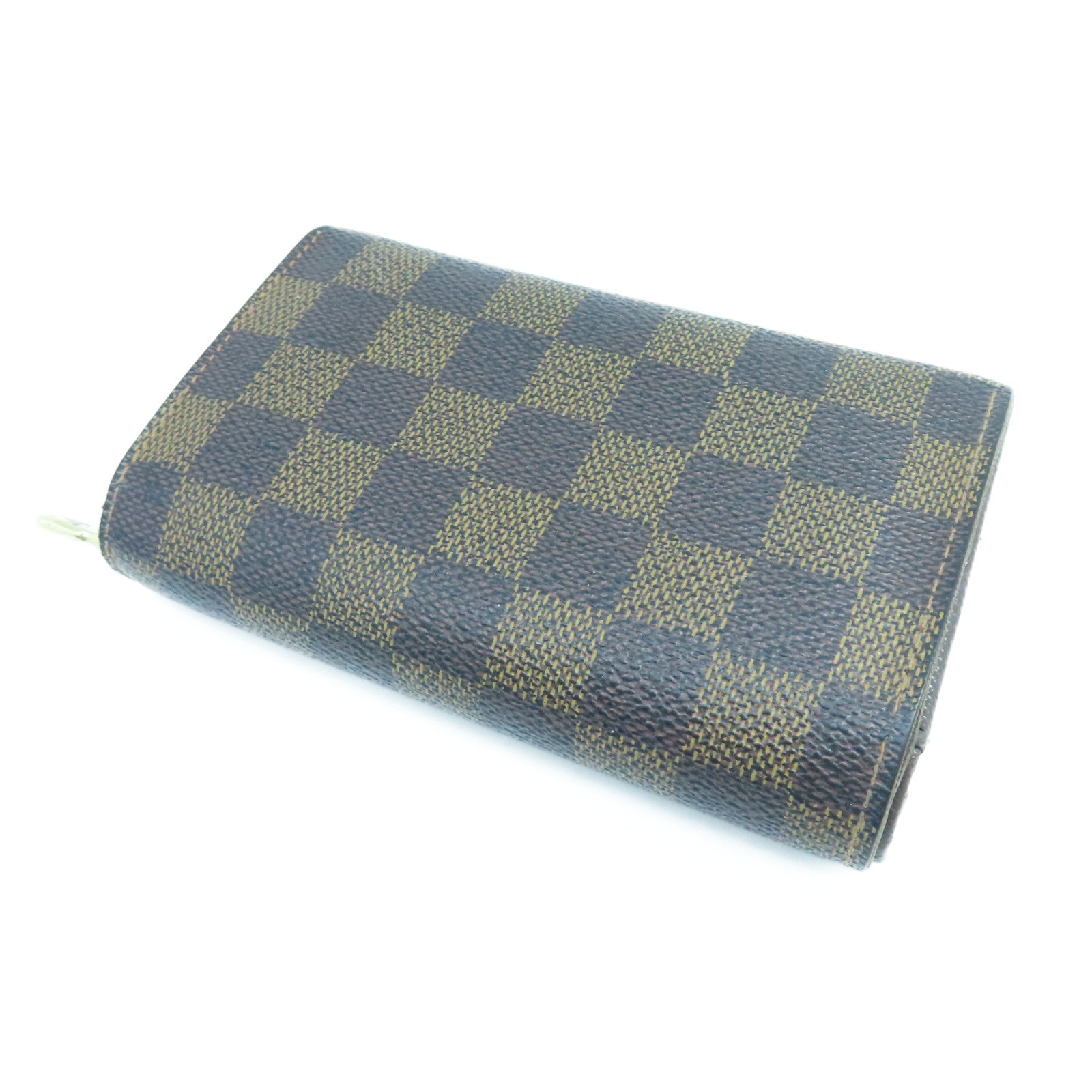 LOUIS VUITTON Damier Ebene金扣錢包棕色