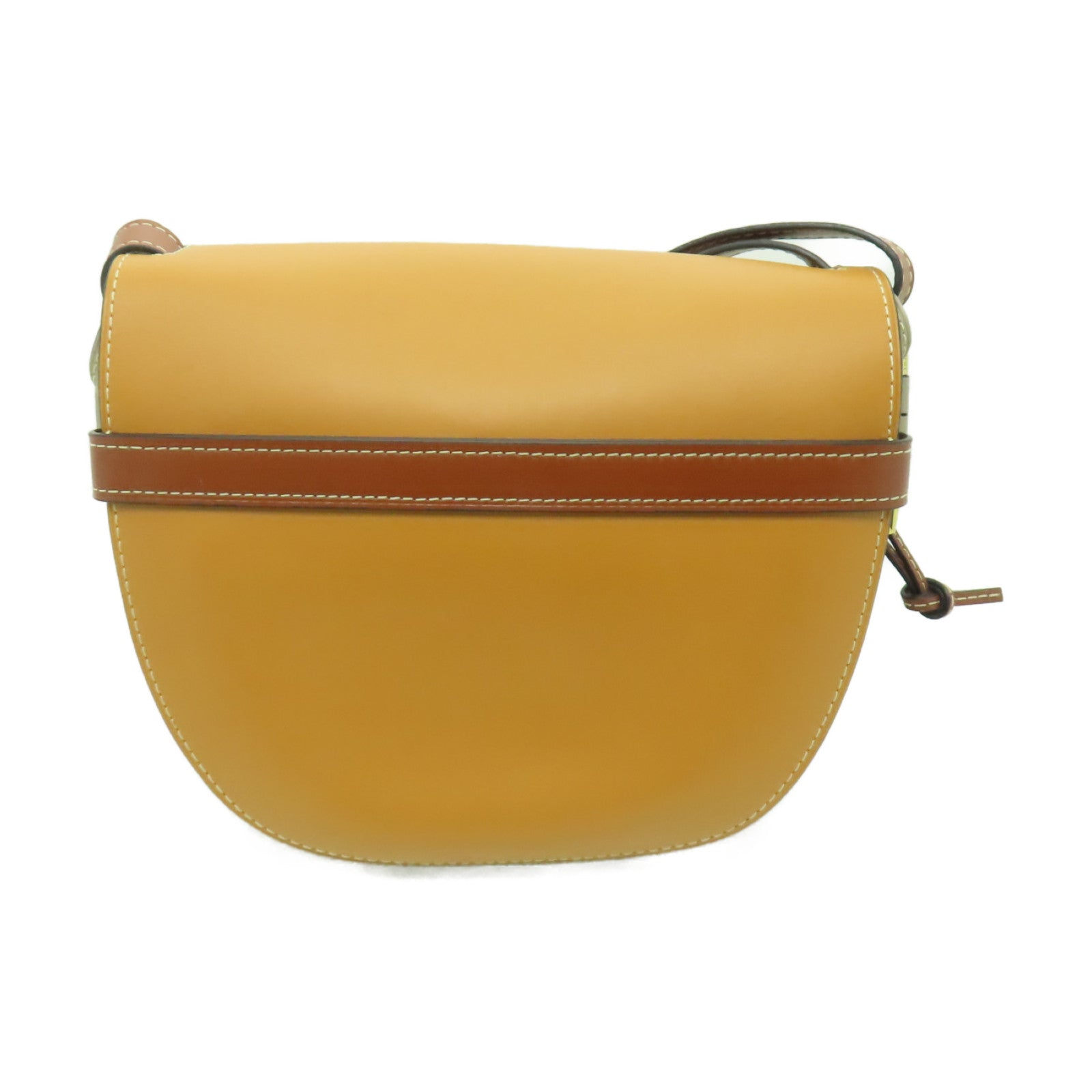 LOEWE 牛皮皮革Gate金扣肩背袋啡色/灰色