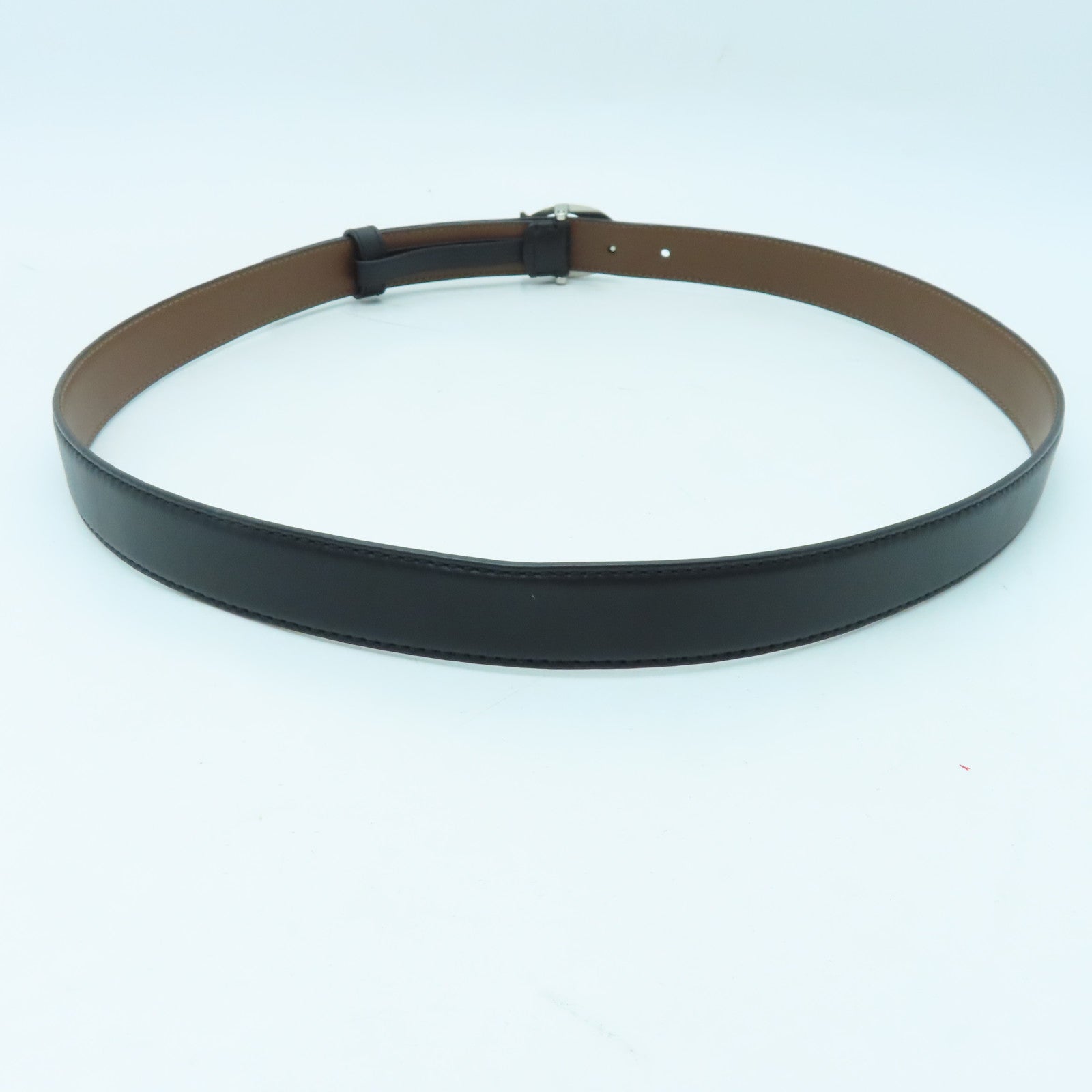 COACH 牛皮皮革Belt银扣皮带黑色