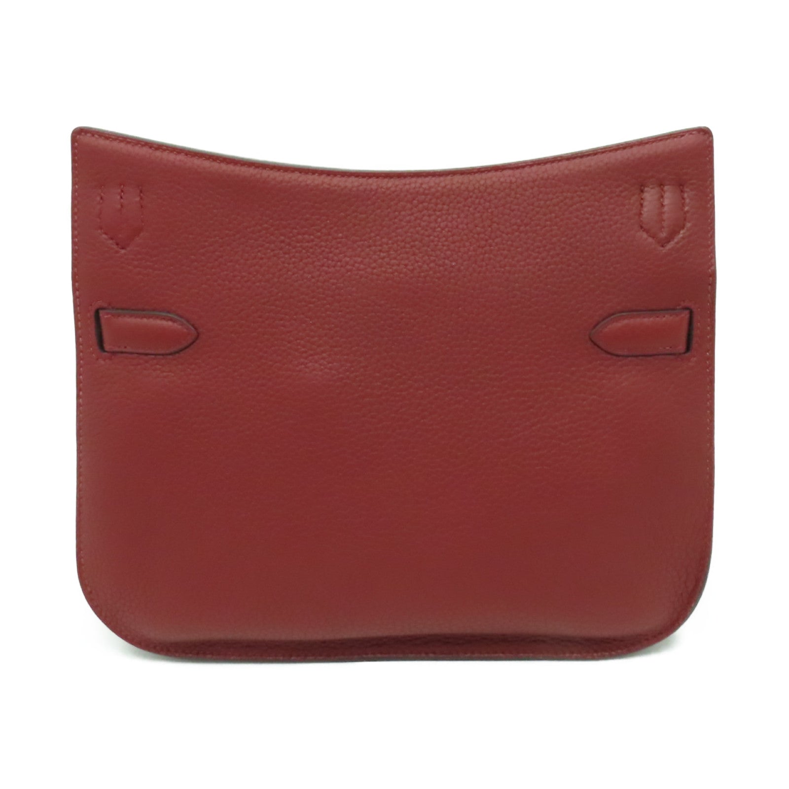 HERMES Clemence皮革Jypsiere 28銀扣肩背袋紅色