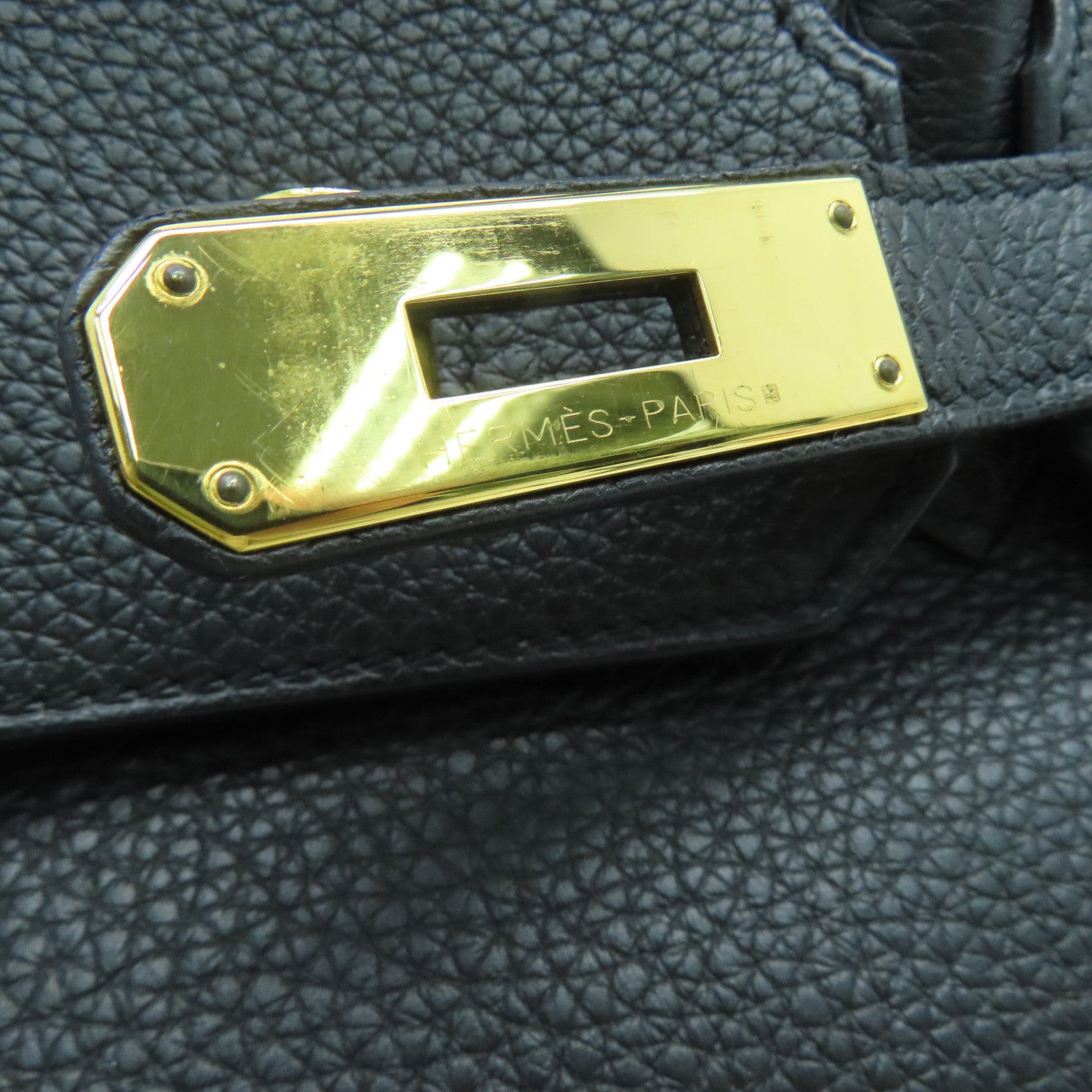 HERMES Togo皮革Birkin 30金扣手挽袋Noir/黑色